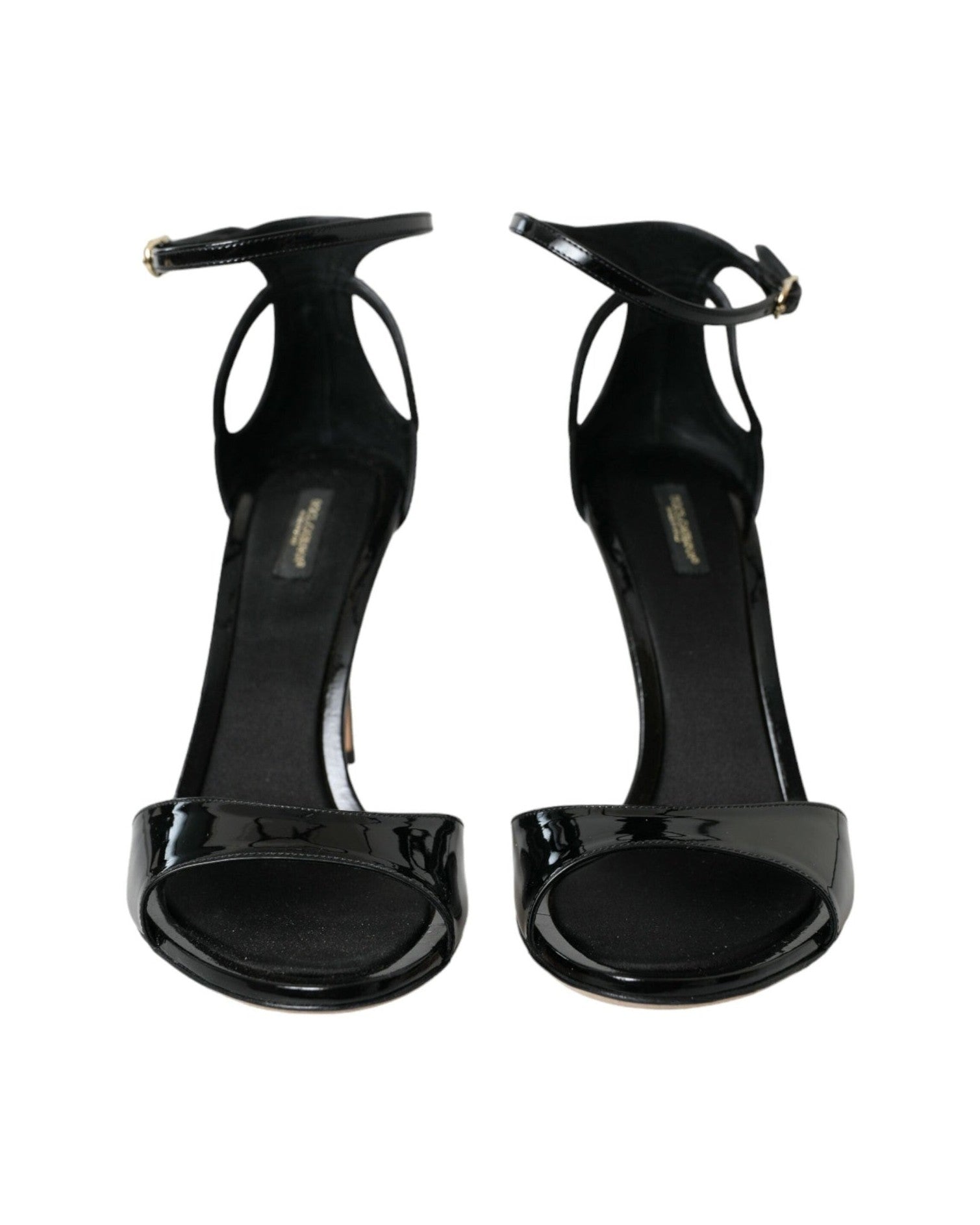 Dolce & Gabbana Black Keira Leather Heels Sandals Shoes Glam Steals