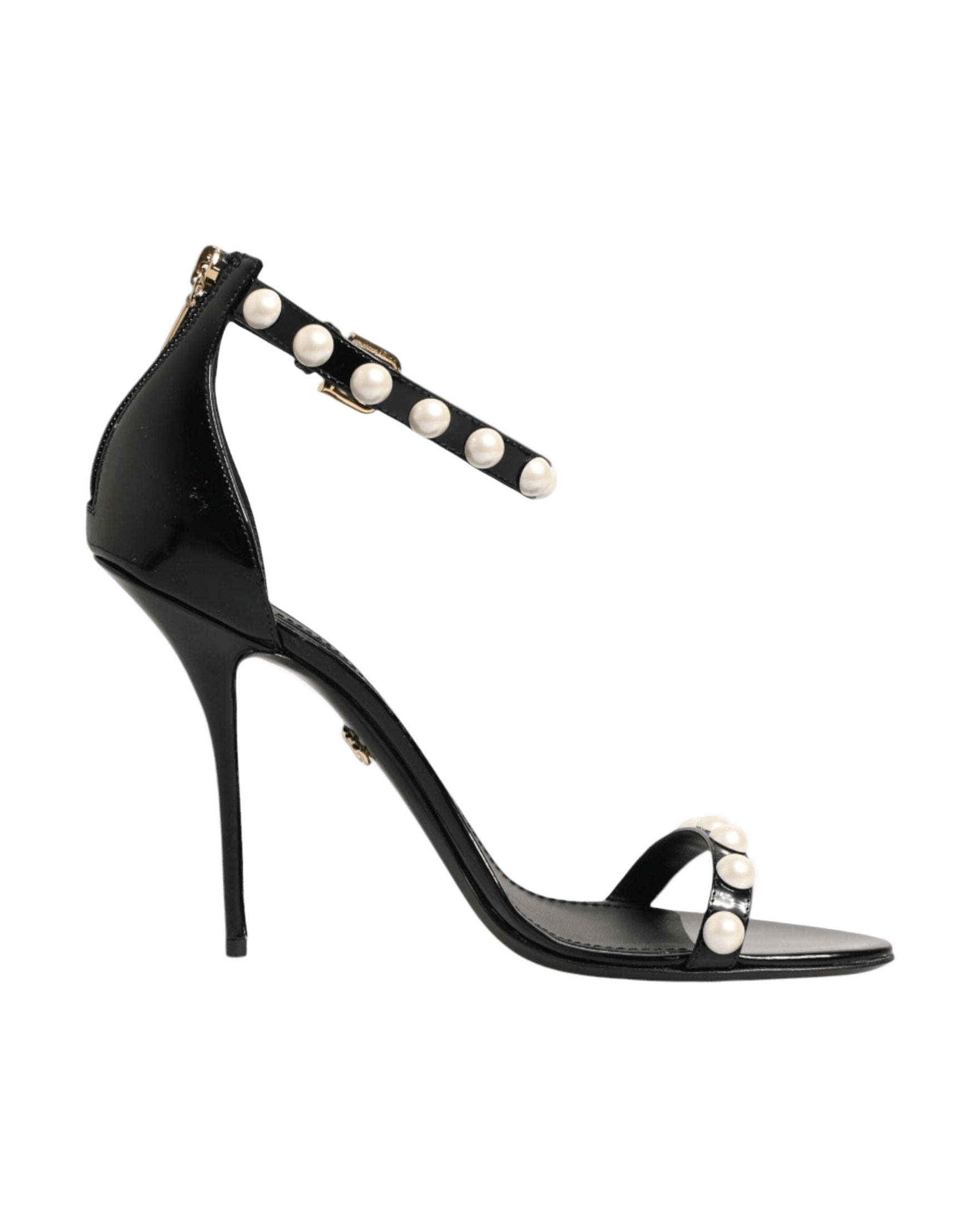 Dolce & Gabbana Black Keira Pearl Embellished Sandals Shoes Glam Steals