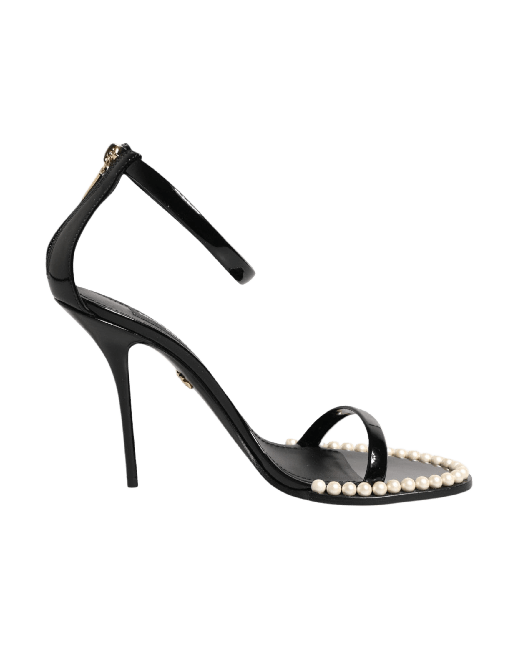 Dolce & Gabbana Black Keira Pearl Embellished Sandals Shoes Glam Steals