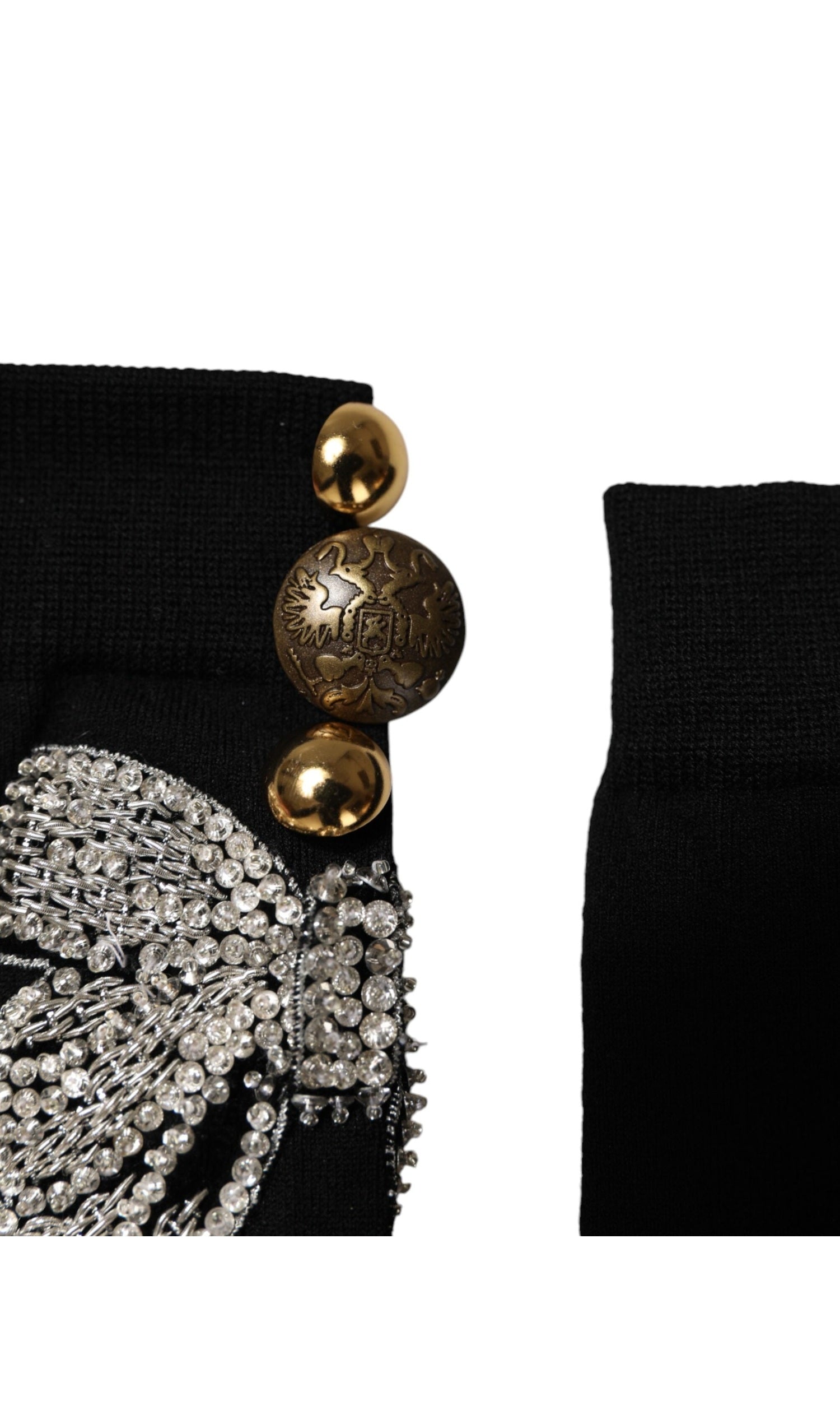 Dolce & Gabbana Black Knit Floral Crystal Embellishment Socks Glam Steals