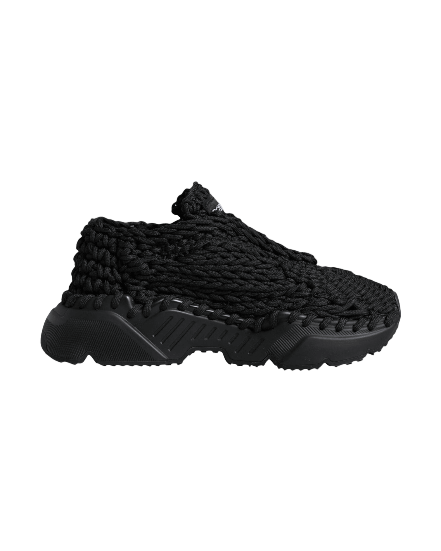 Dolce & Gabbana Black Knitted Daymaster Sneakers Shoes Glam Steals