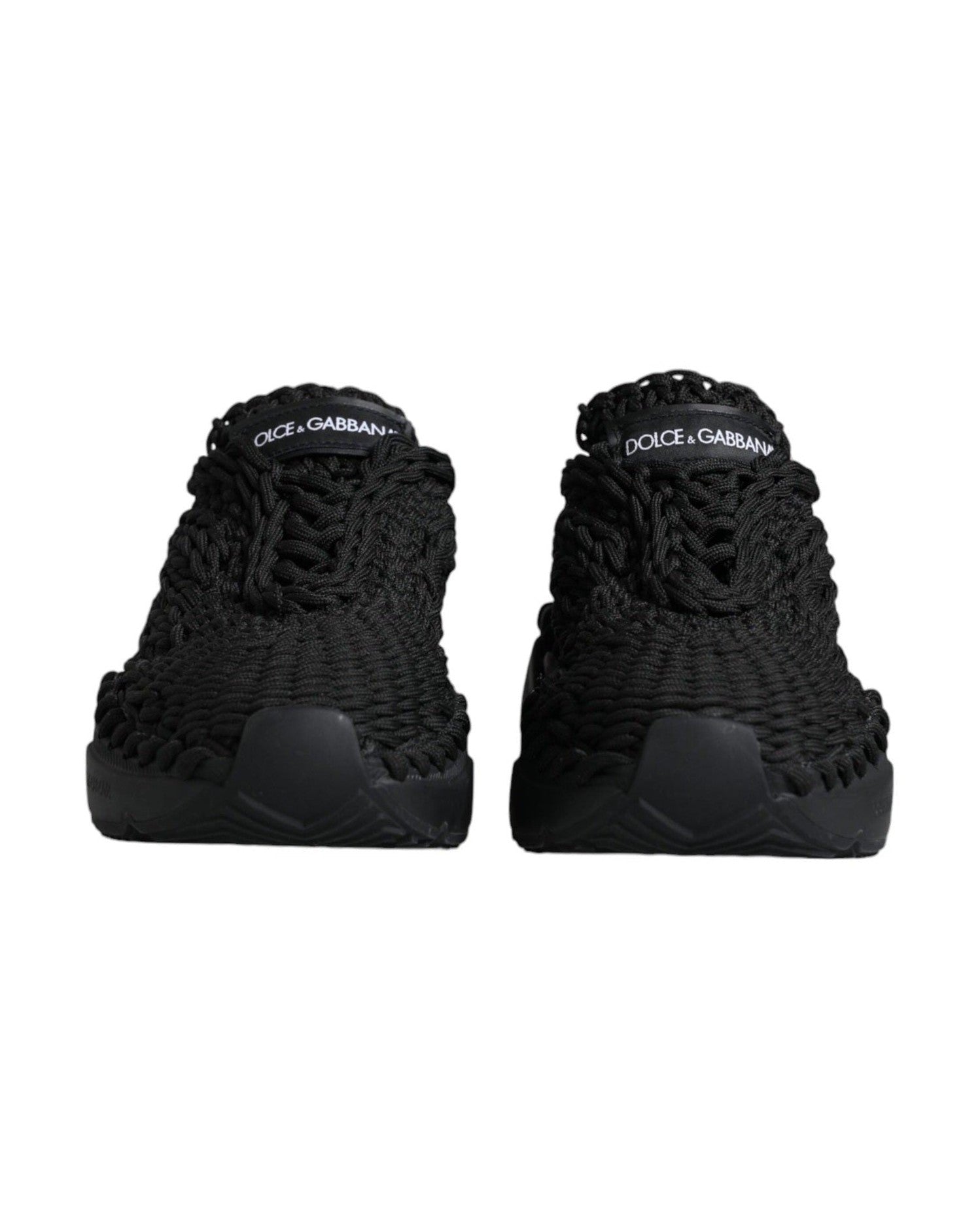 Dolce & Gabbana Black Knitted Daymaster Sneakers Shoes Glam Steals