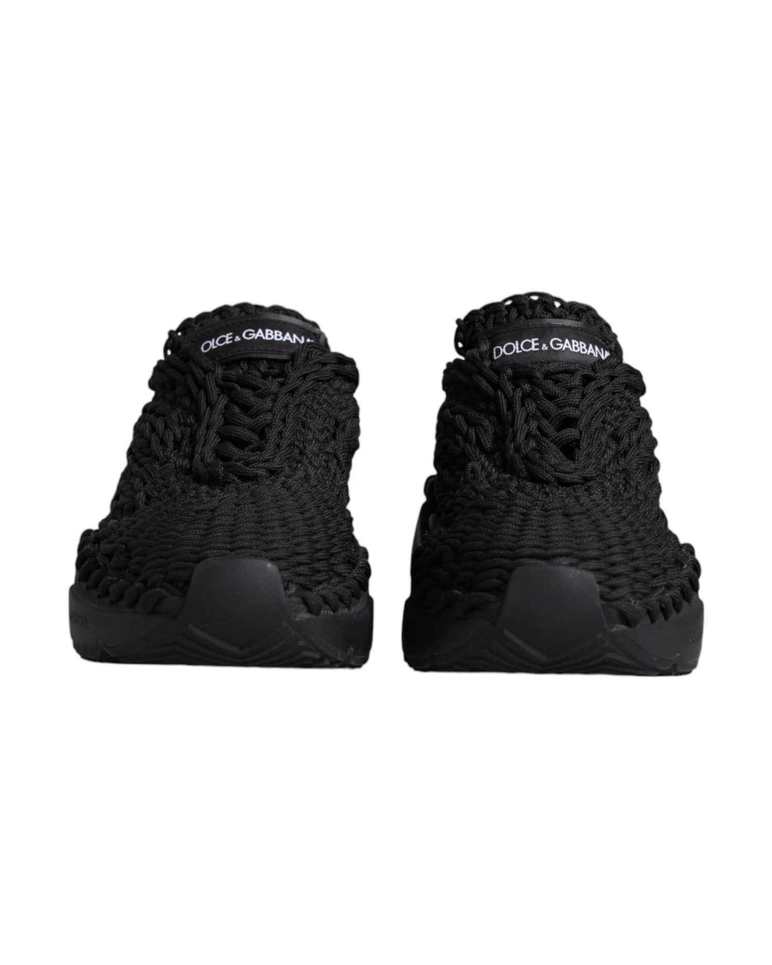 Dolce & Gabbana Black Knitted Daymaster Sneakers Shoes Glam Steals
