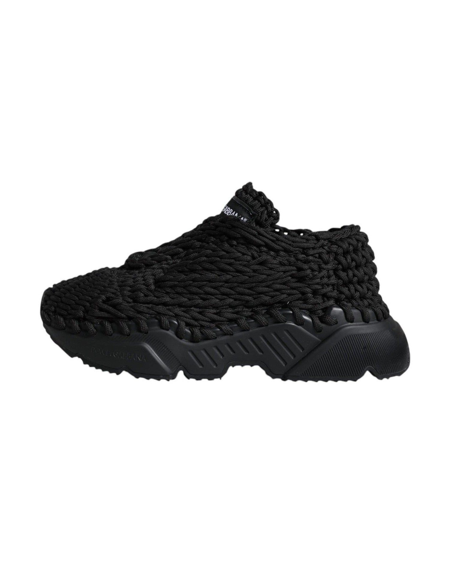 Dolce & Gabbana Black Knitted Daymaster Sneakers Shoes Glam Steals