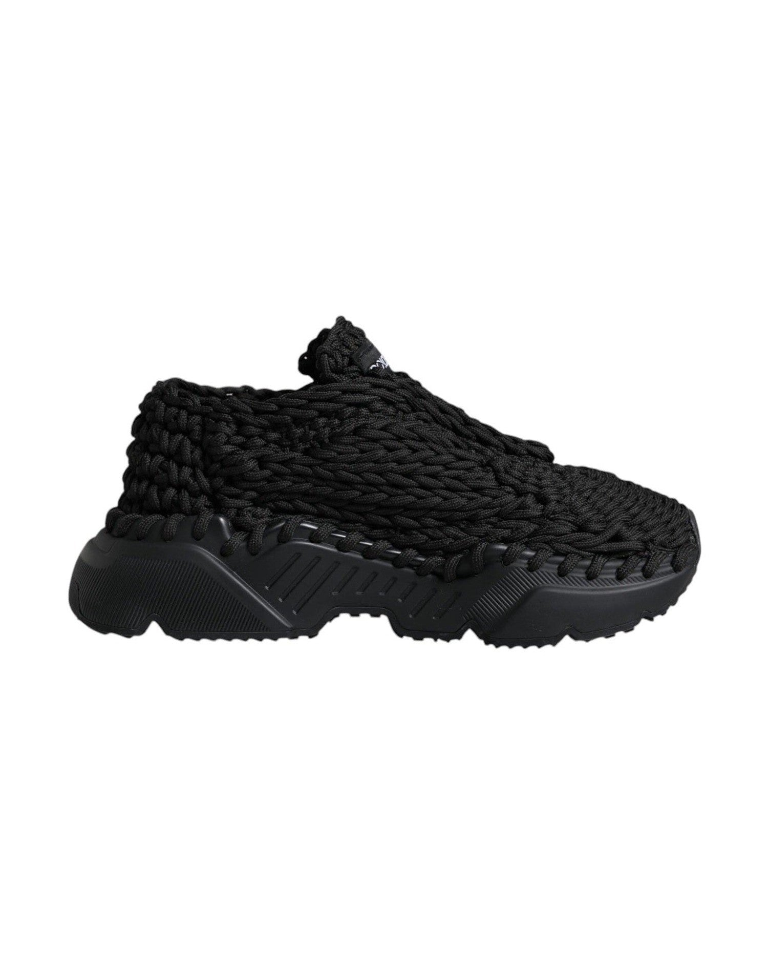 Dolce & Gabbana Black Knitted Daymaster Sneakers Shoes Glam Steals
