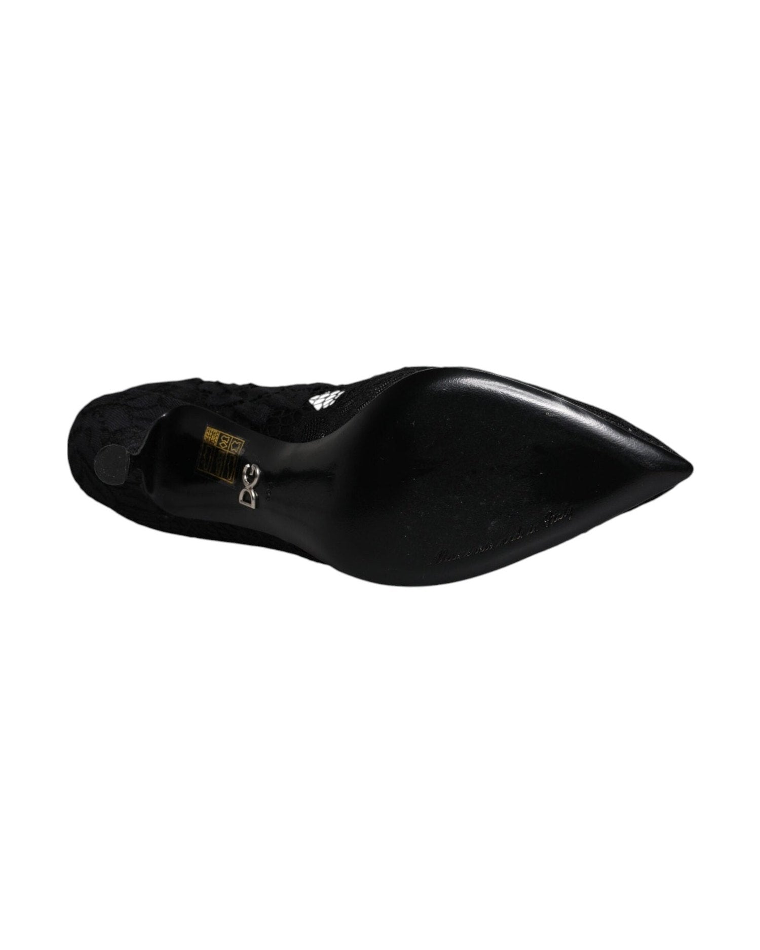 Dolce & Gabbana Black Lace Crystals Mary Jane Pumps Shoes Heels
