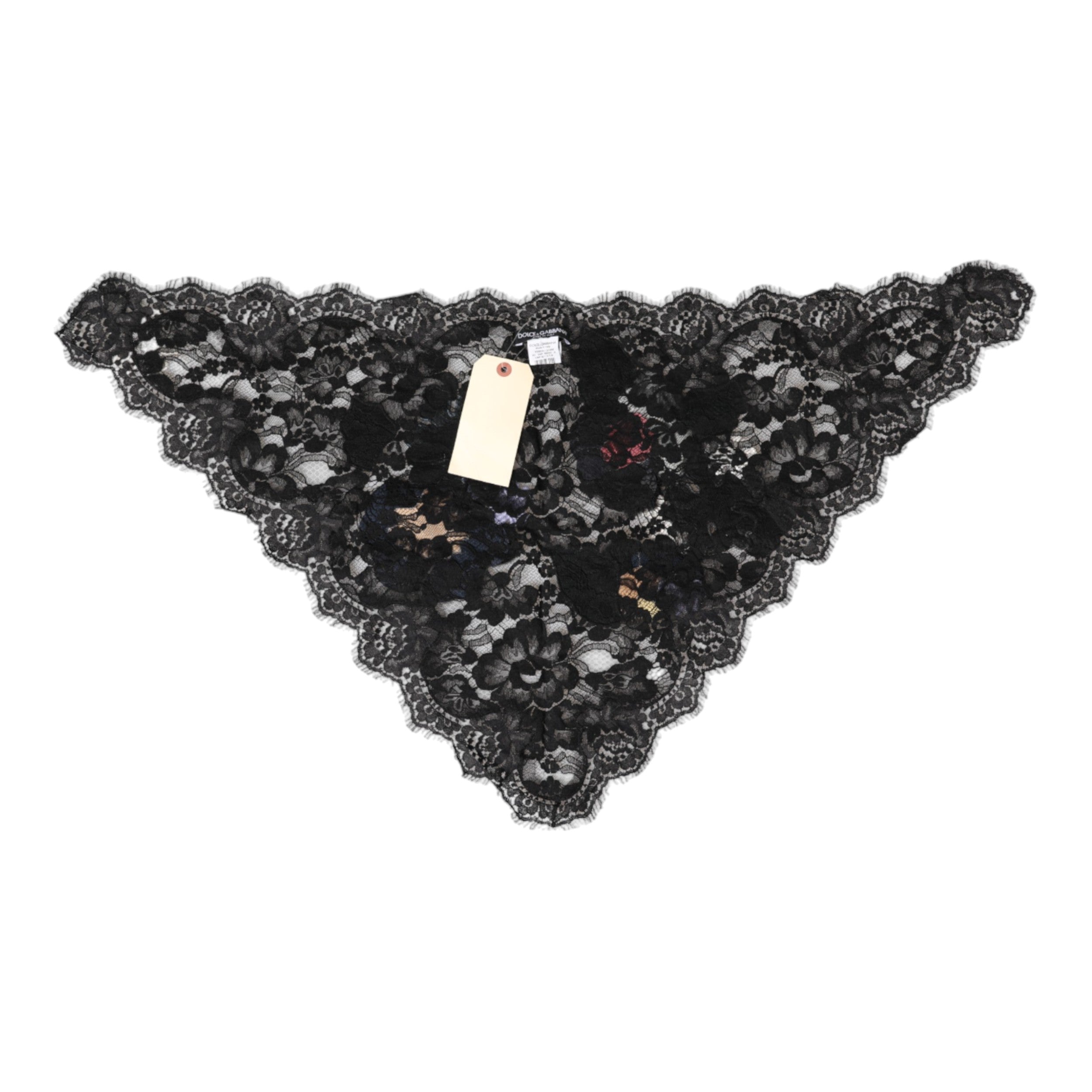 Dolce & Gabbana Black Lace Floral Applique Cotton Veil Hat Glam Steals