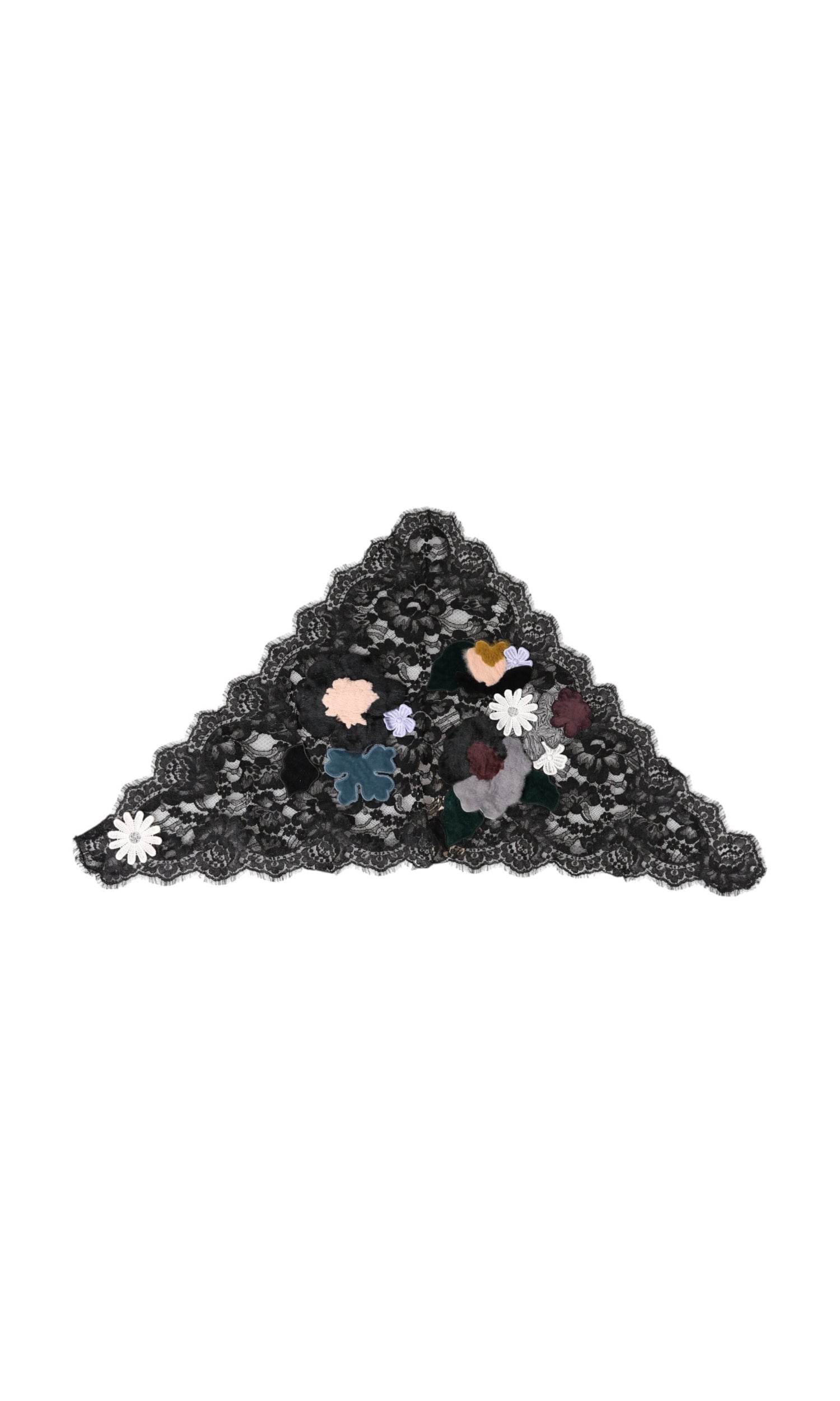 Dolce & Gabbana Black Lace Floral Applique Cotton Veil Hat Glam Steals