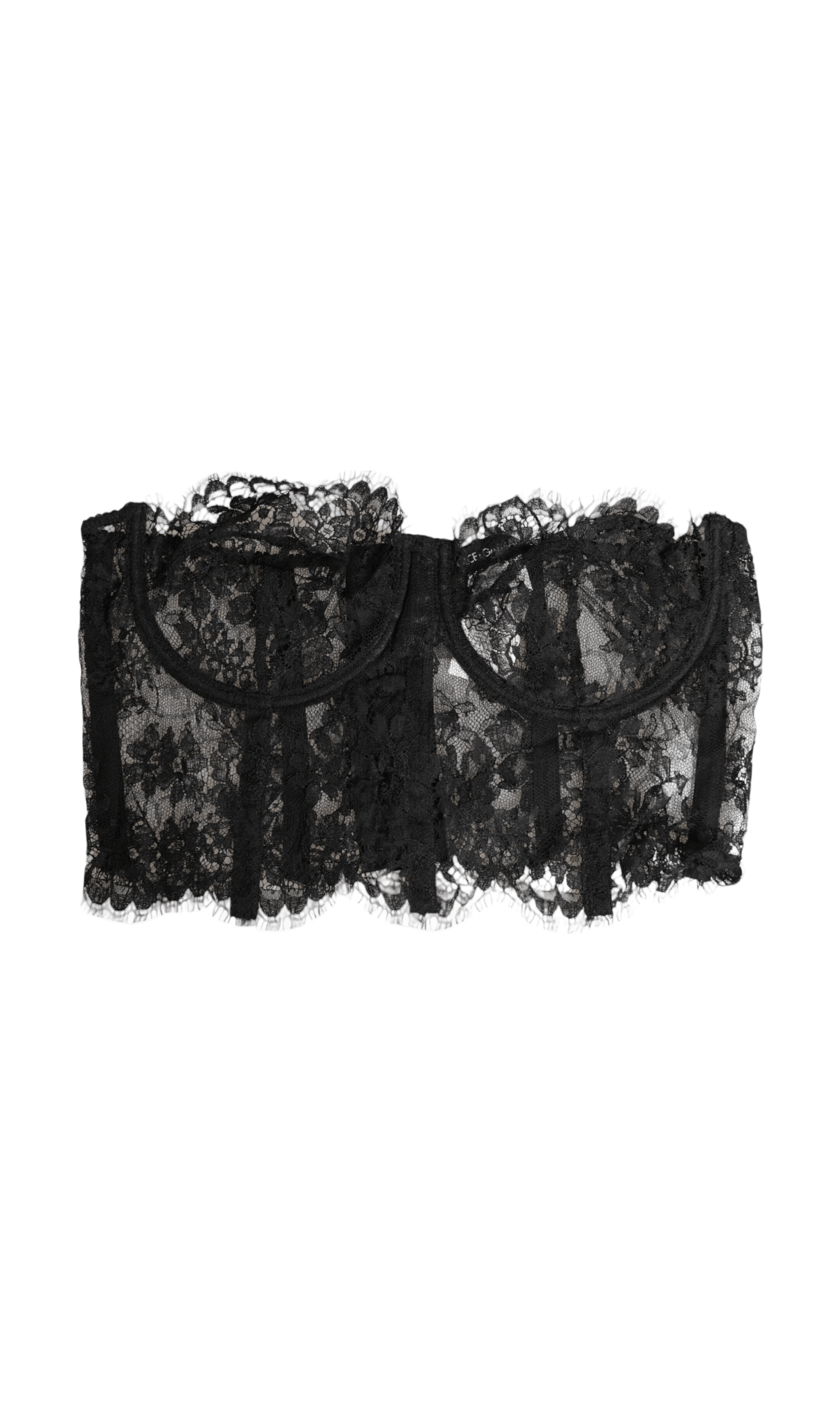 Dolce & Gabbana Black Lace Floral Bustier Bralette Top Underwear Glam Steals