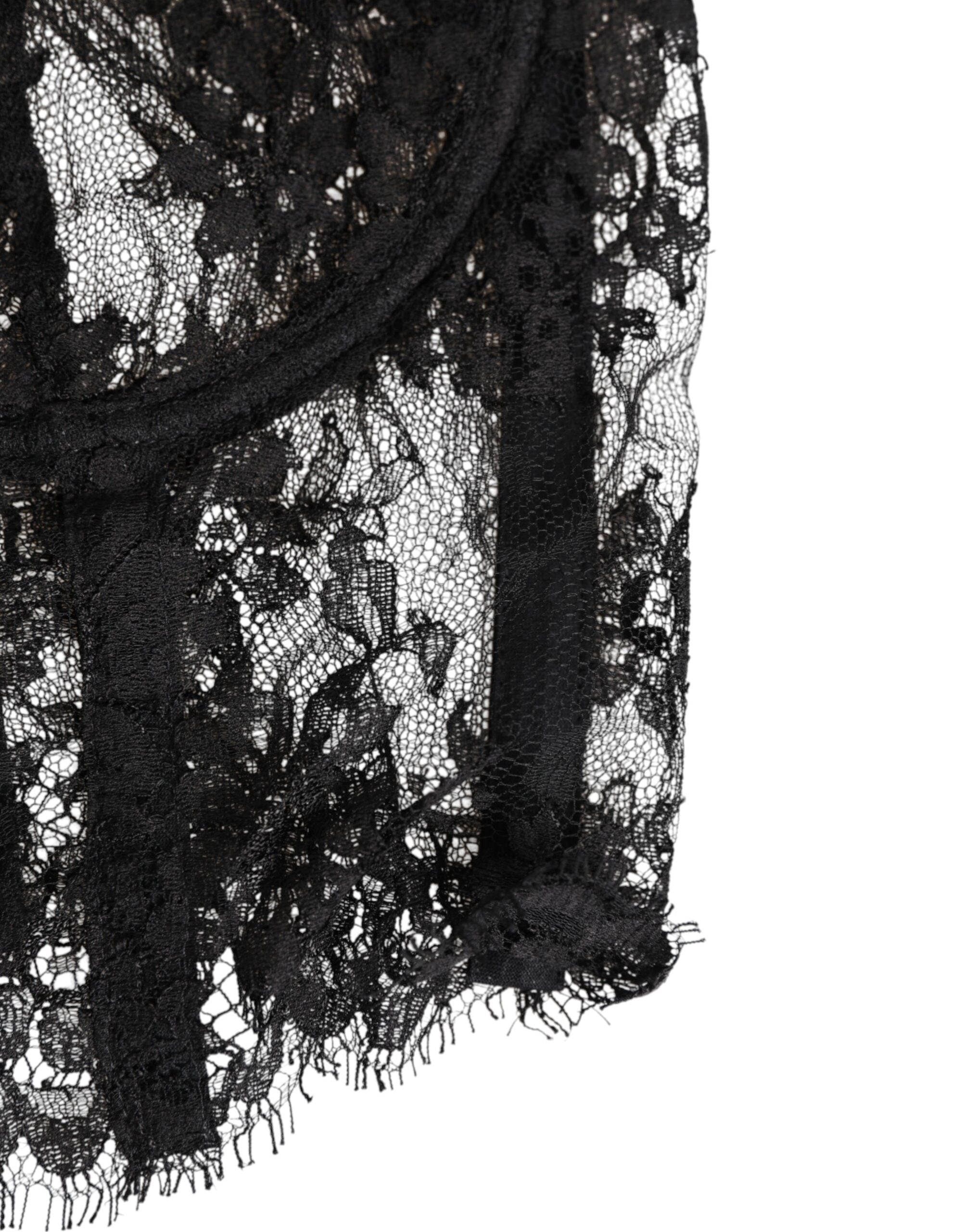 Dolce & Gabbana Black Lace Floral Bustier Bralette Top Underwear Glam Steals