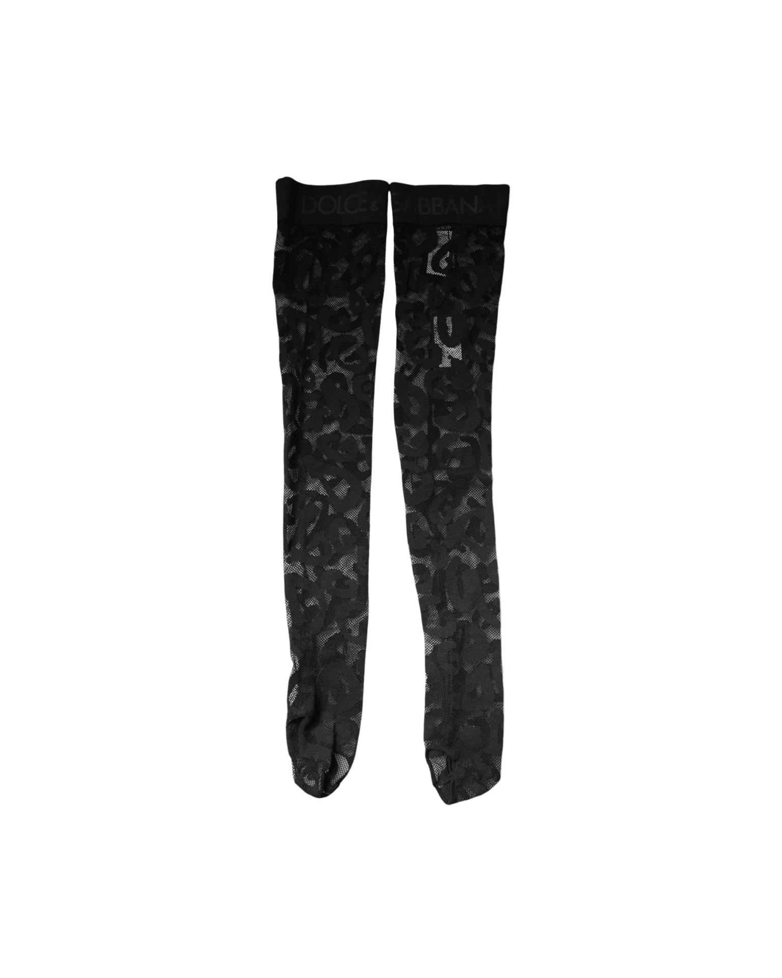 Dolce & Gabbana Black Lace Floral Cotton Stretch Stockings Socks Glam Steals
