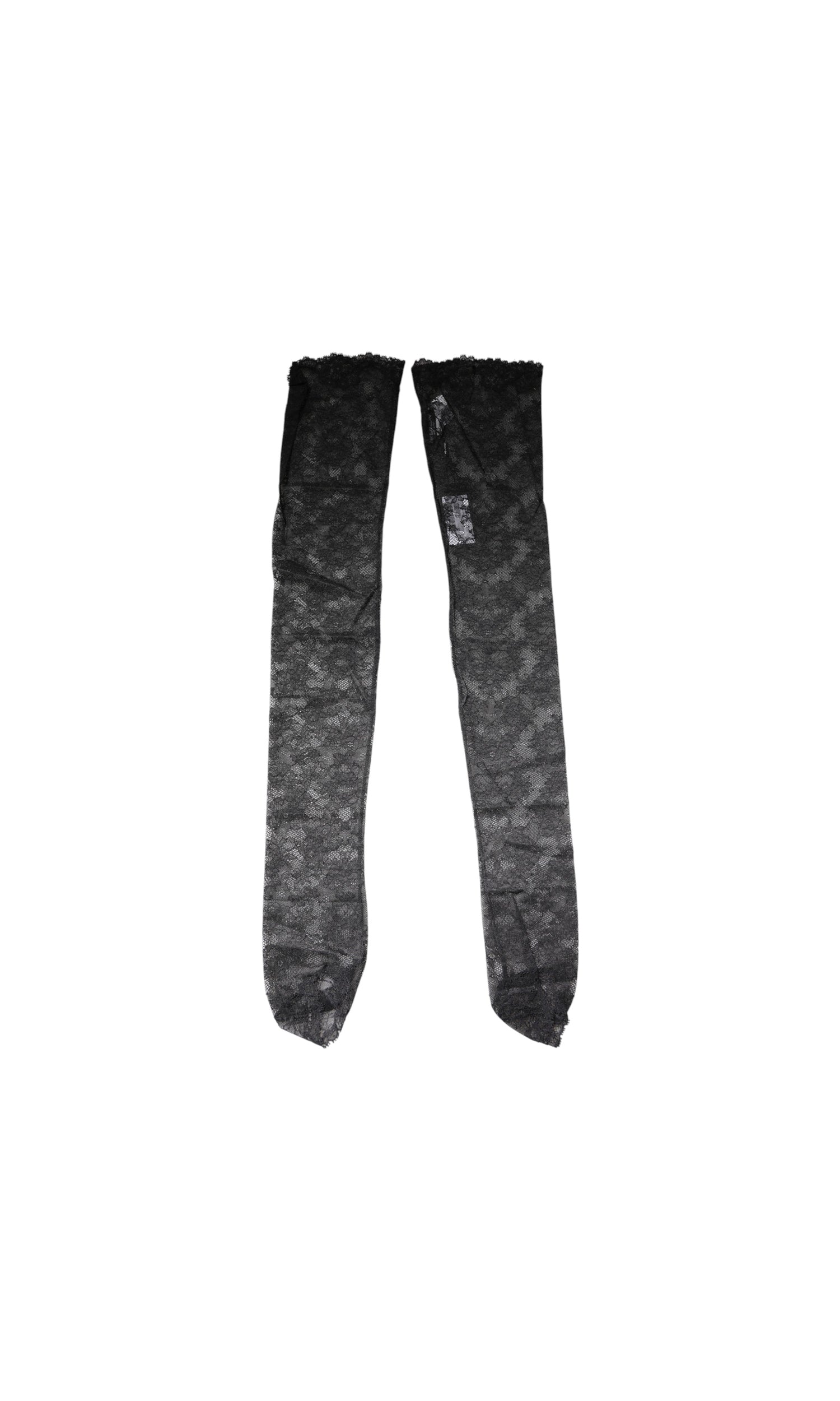 Dolce & Gabbana Black Lace Floral Cotton Stretch Stockings Socks Glam Steals