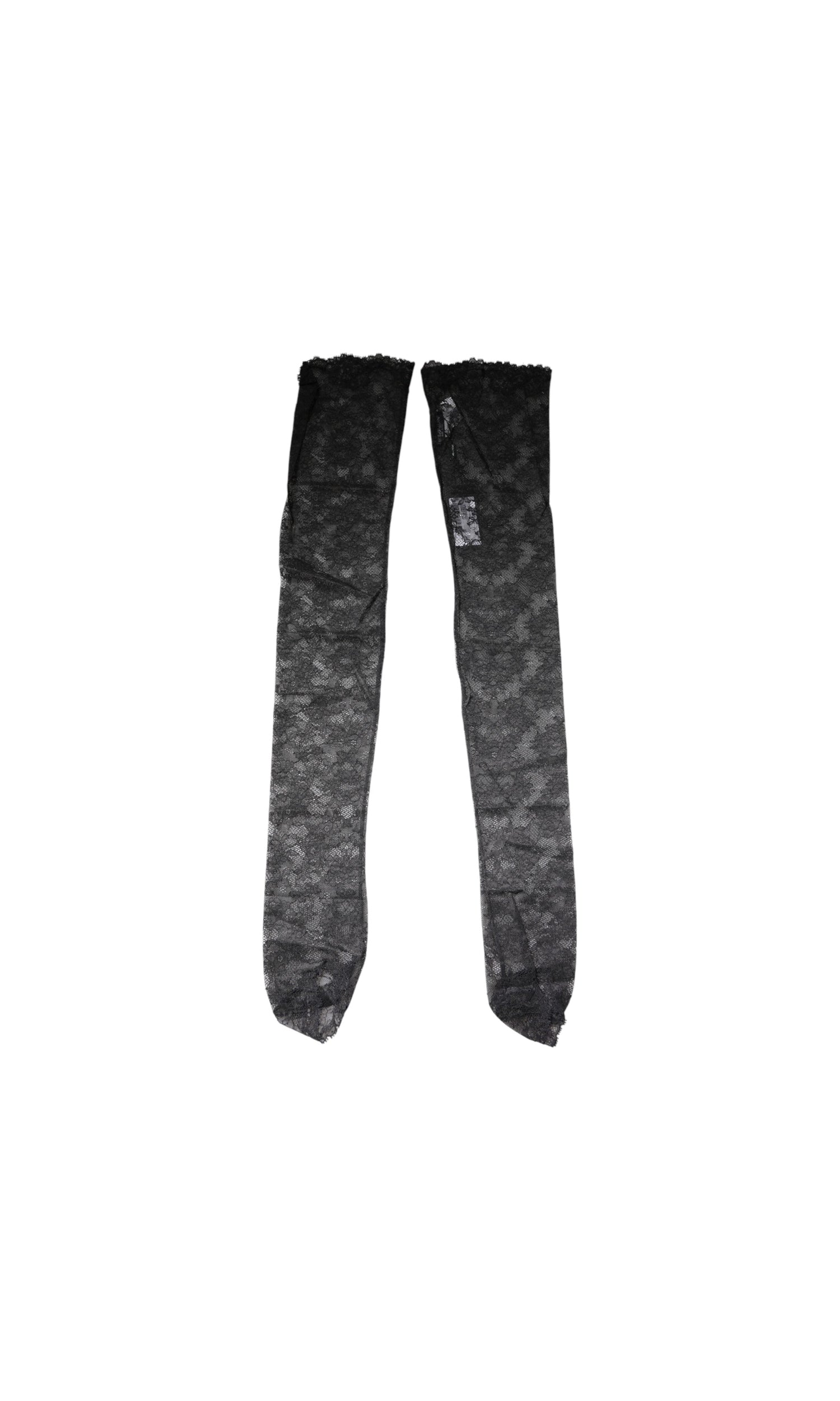 Dolce & Gabbana Black Lace Floral Cotton Stretch Stockings Socks Glam Steals