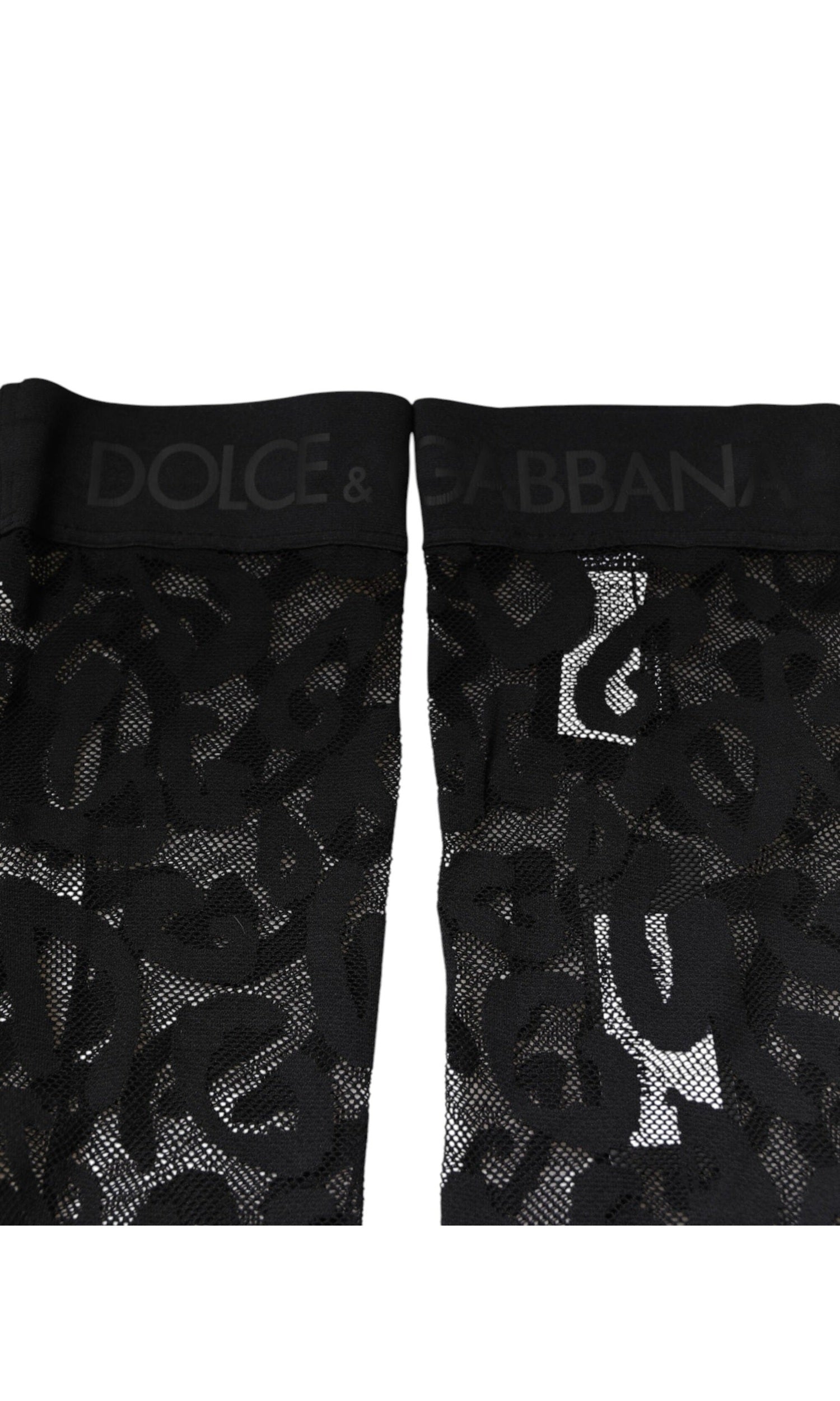 Dolce & Gabbana Black Lace Floral Cotton Stretch Stockings Socks Glam Steals