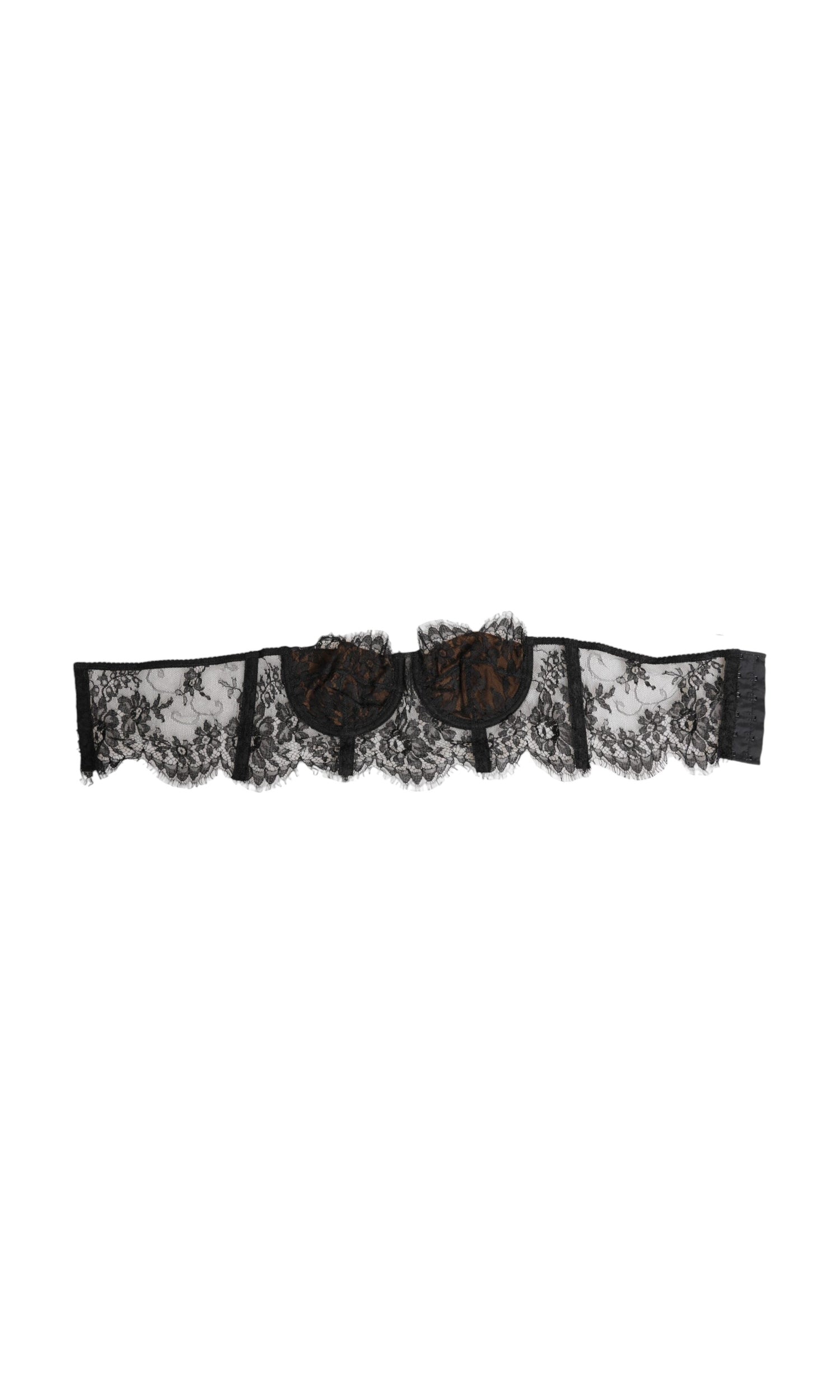 Dolce & Gabbana Black Lace Floral Strapless Bustier Underwear Glam Steals