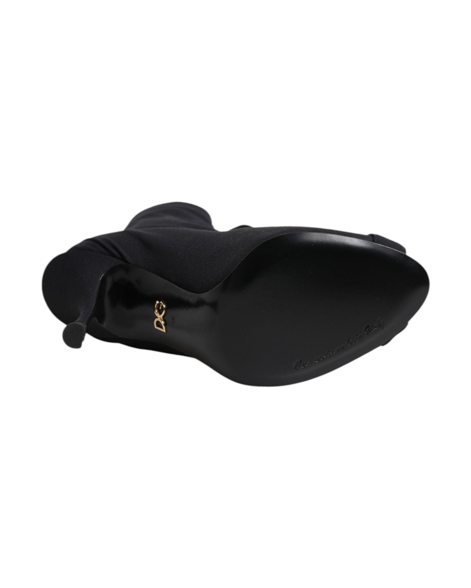 Dolce & Gabbana Black Lace Stiletto Heels Up Boots Shoes Boots