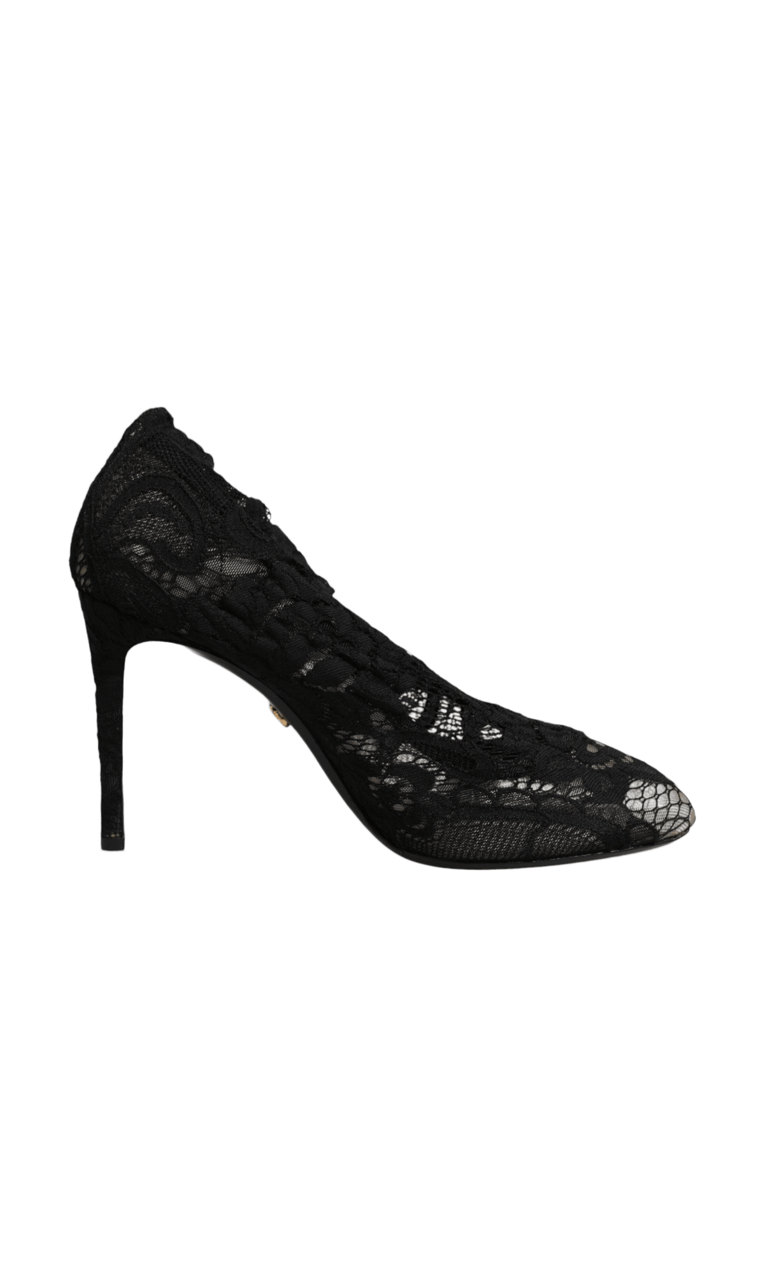 Dolce & Gabbana Black Lace Stretch Heels Mid Calf Boots Shoes Glam Steals