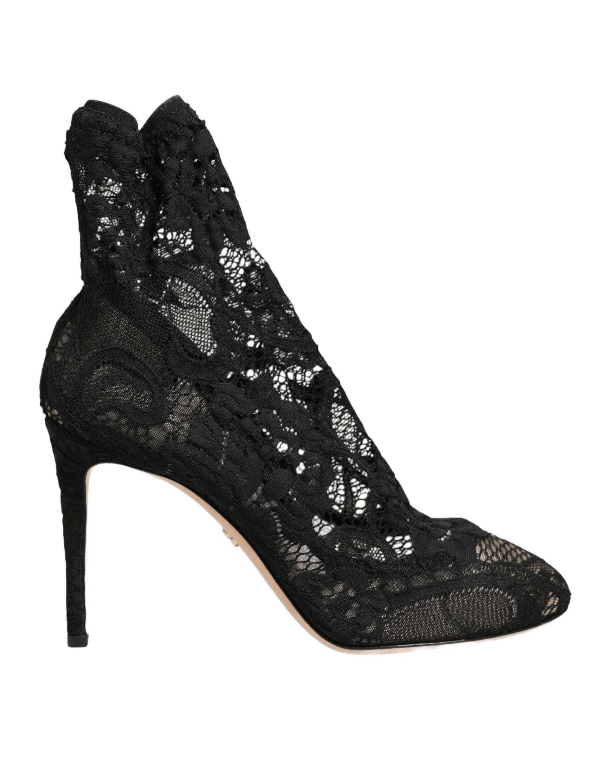 Dolce & Gabbana Black Lace Stretch Socks Taormina Boot Shoes
