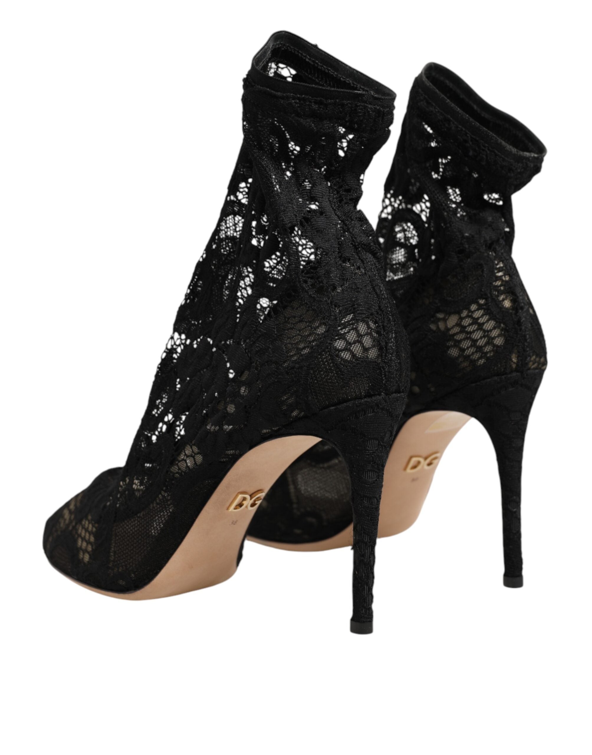 Dolce & Gabbana Black Lace Stretch Socks Taormina Boot Shoes Glam Steals