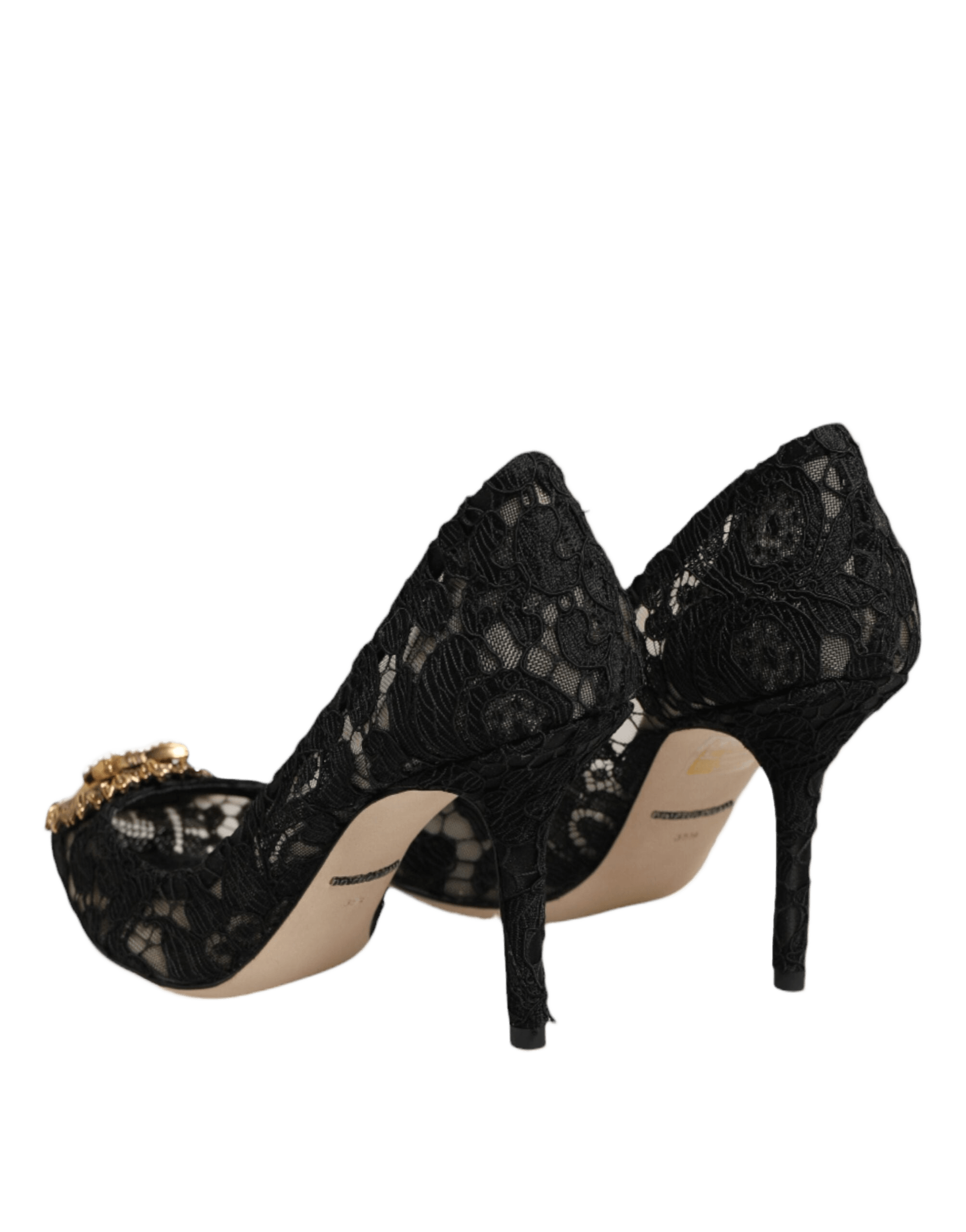Dolce & Gabbana Black Lace Taormina Devotion Pumps Shoes Glam Steals