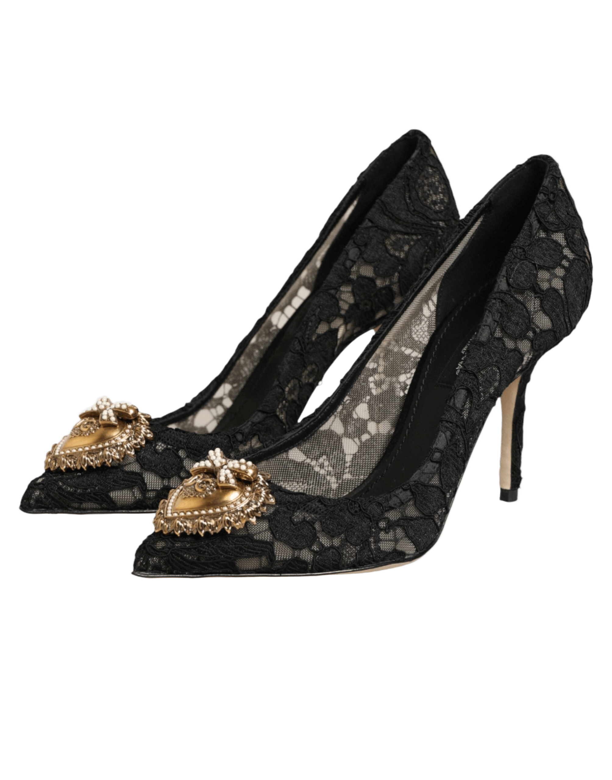 Dolce & Gabbana Black Lace Taormina Devotion Pumps Shoes Glam Steals