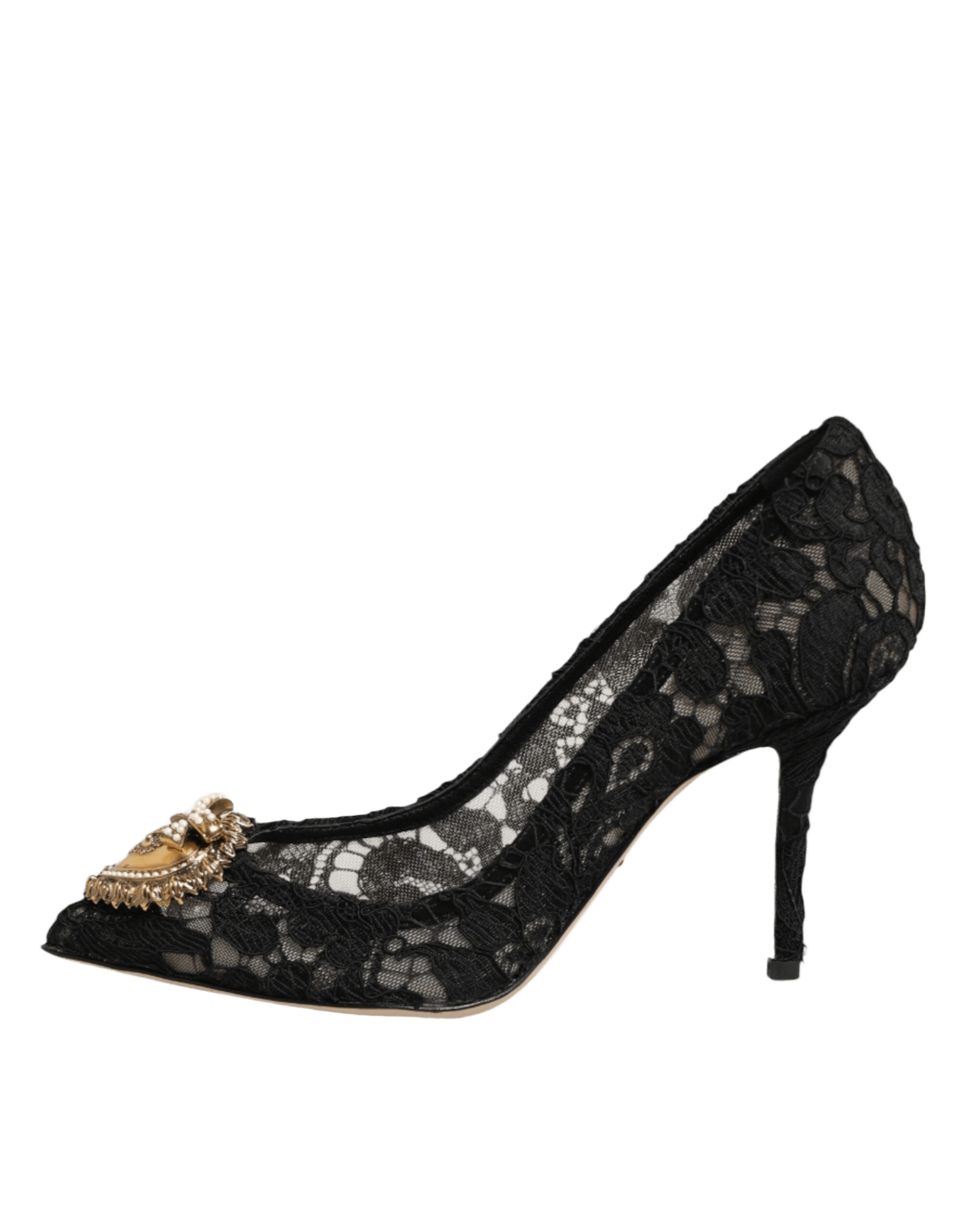 Dolce & Gabbana Black Lace Taormina Devotion Pumps Shoes Glam Steals