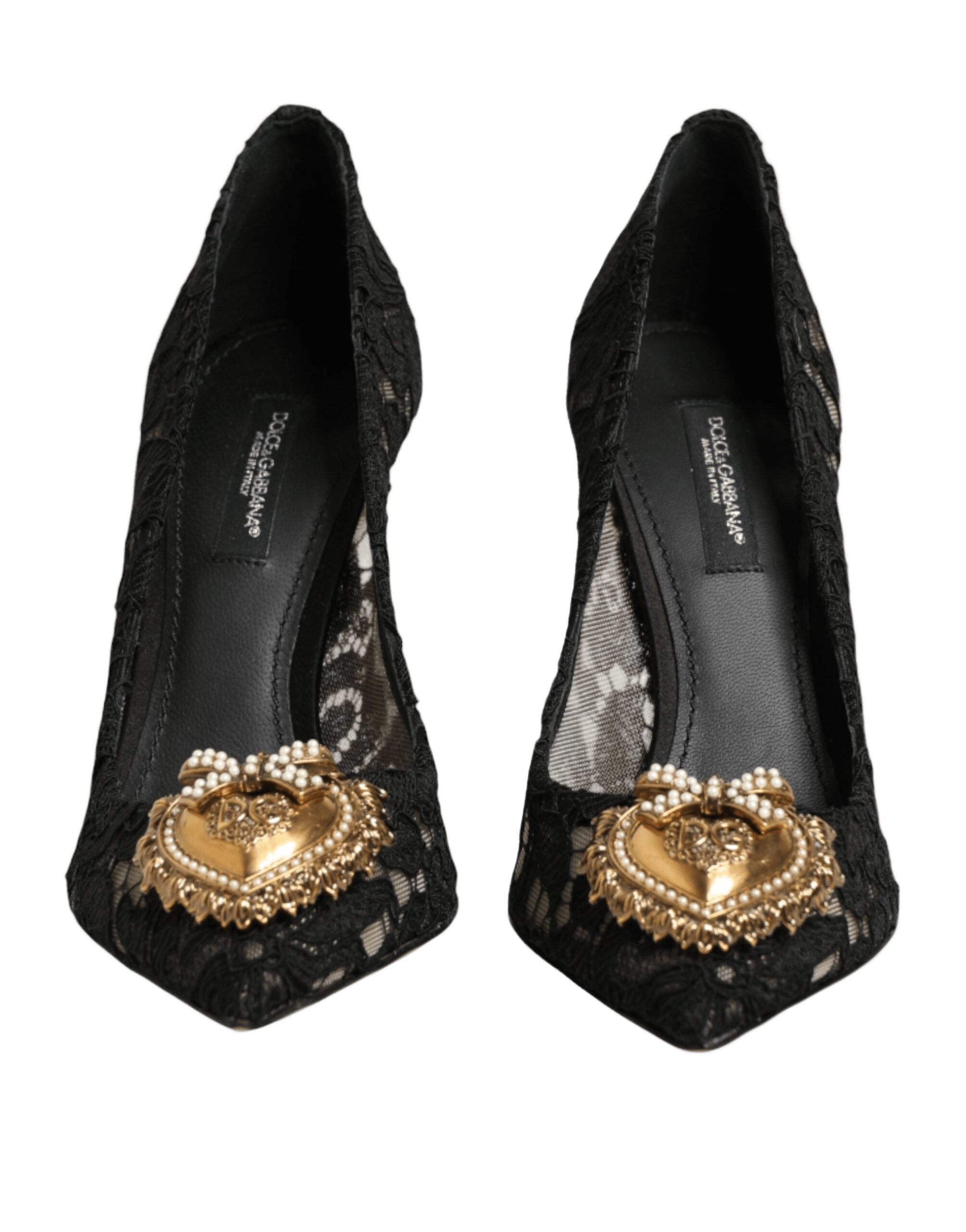 Dolce & Gabbana Black Lace Taormina Devotion Pumps Shoes Glam Steals