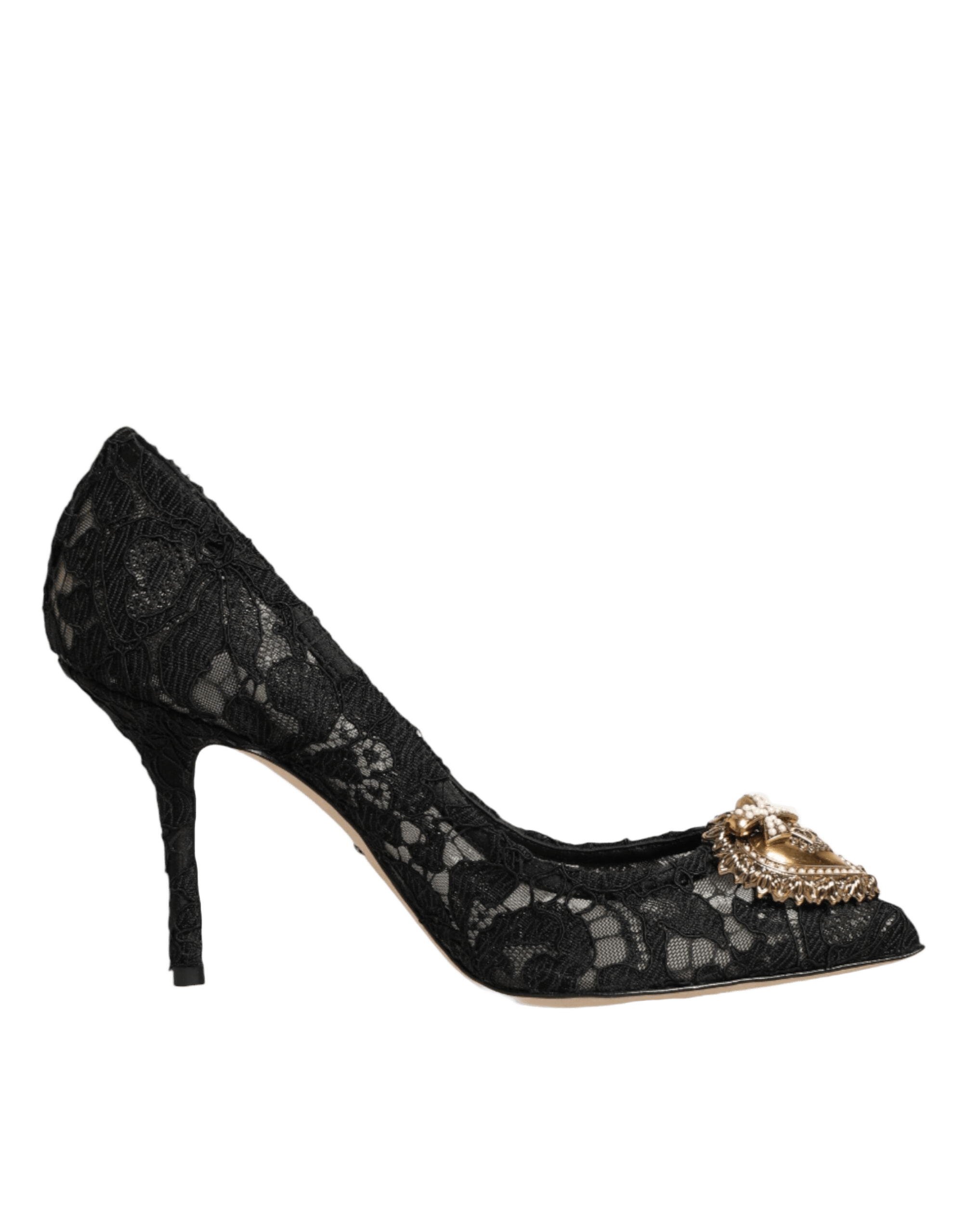 Dolce & Gabbana Black Lace Taormina Devotion Pumps Shoes Glam Steals