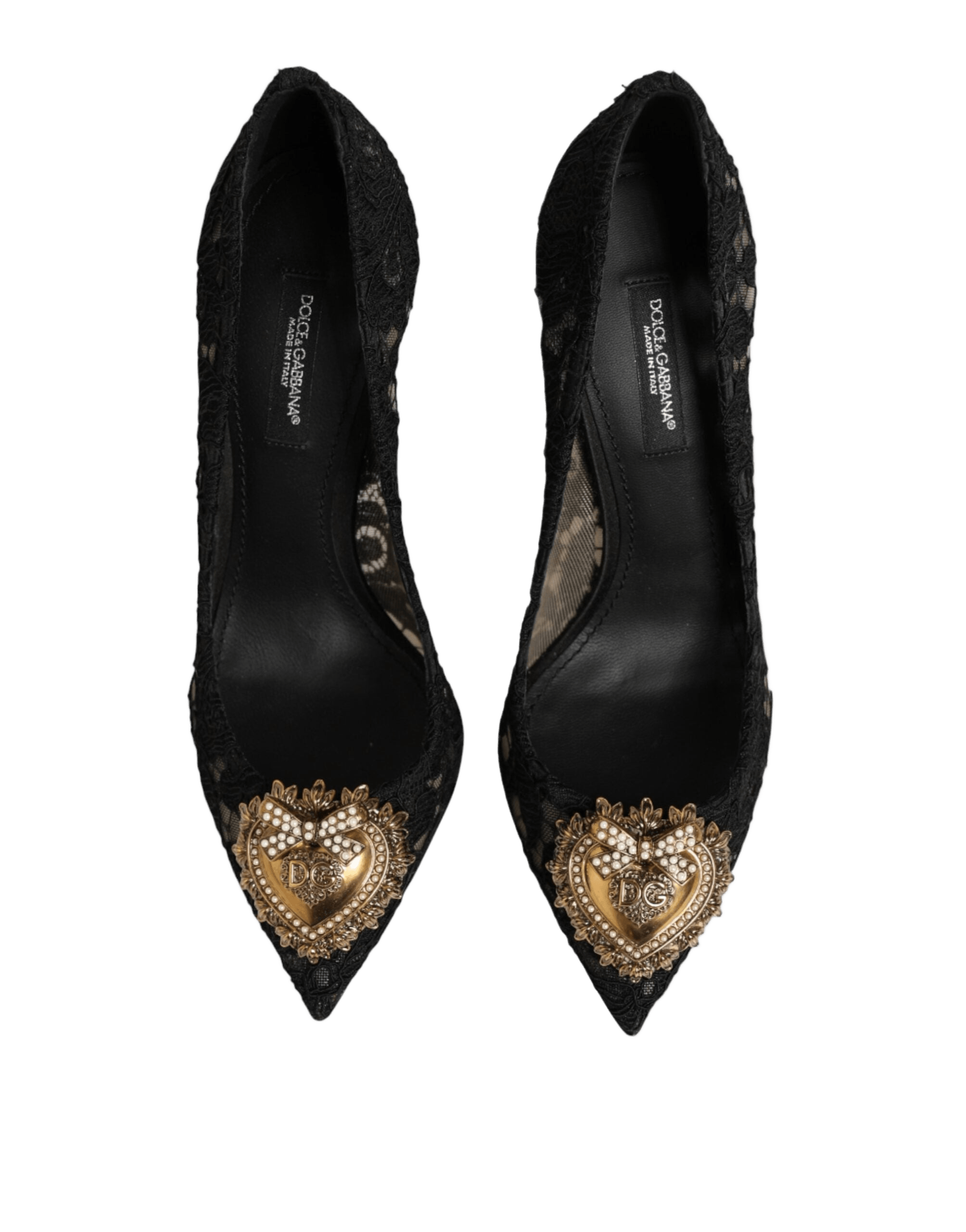 Dolce & Gabbana Black Lace Taormina Devotion Pumps Shoes Glam Steals