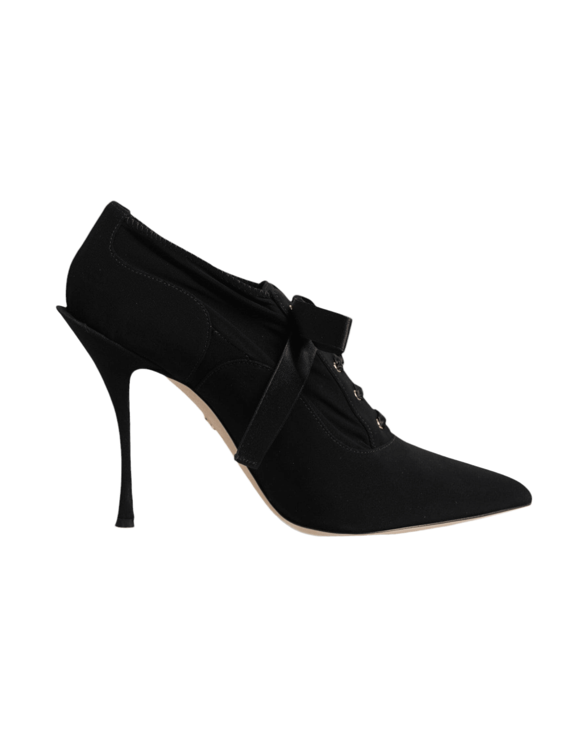 Dolce & Gabbana Black Lace Up Stiletto Heels Pumps Shoes Glam Steals