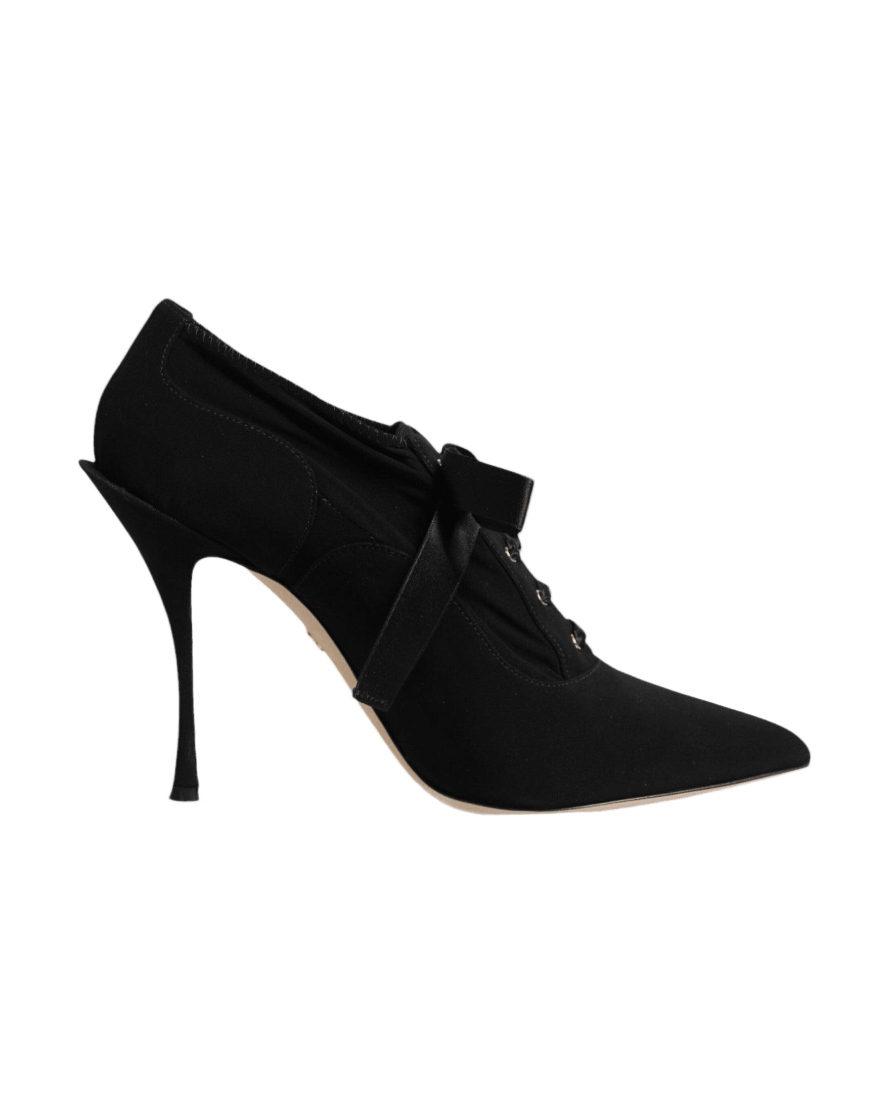 Dolce & Gabbana Black Lace Up Stiletto Heels Pumps Shoes Glam Steals