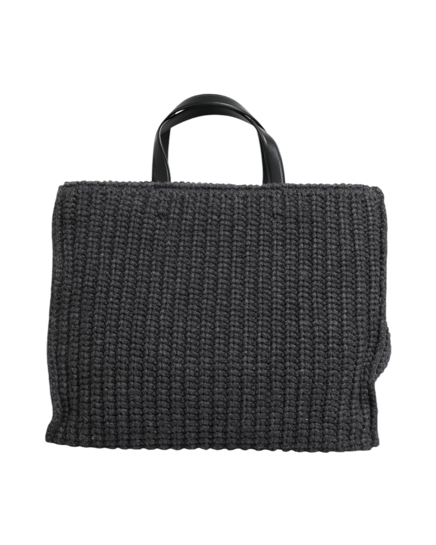 Dolce & Gabbana Large Knitted Crochet Shoulder Shopper Dg Logo Black Bag Glam Steals