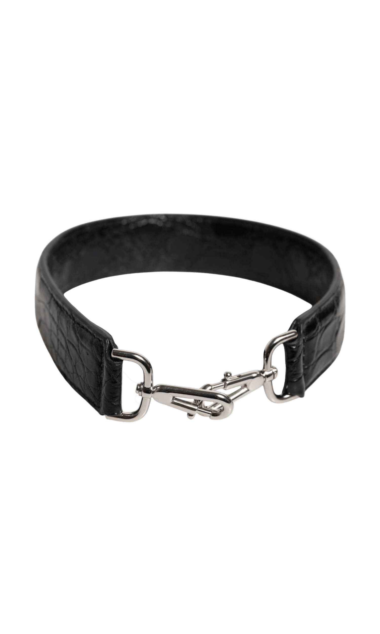Dolce & Gabbana Black Leather Alligator Bag Shoulder Strap Glam Steals