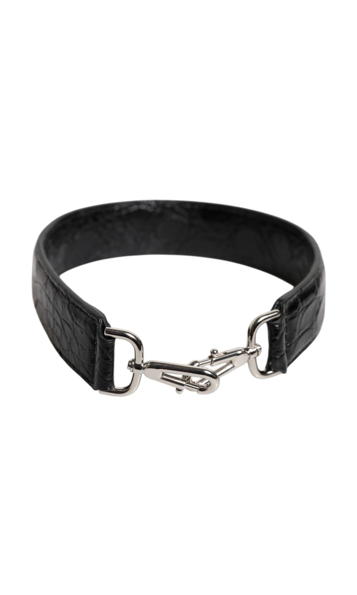 Dolce & Gabbana Black Leather Alligator Bag Shoulder Strap Glam Steals
