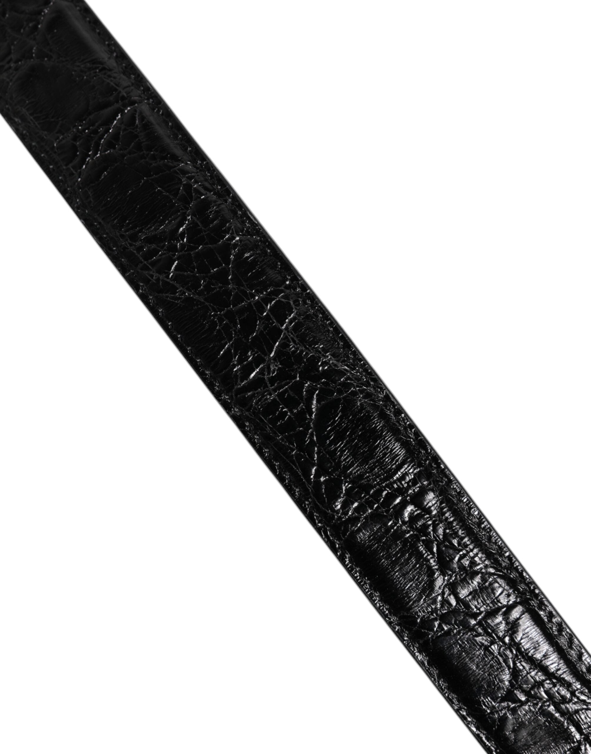 Dolce & Gabbana Black Leather Alligator Bag Shoulder Strap Glam Steals