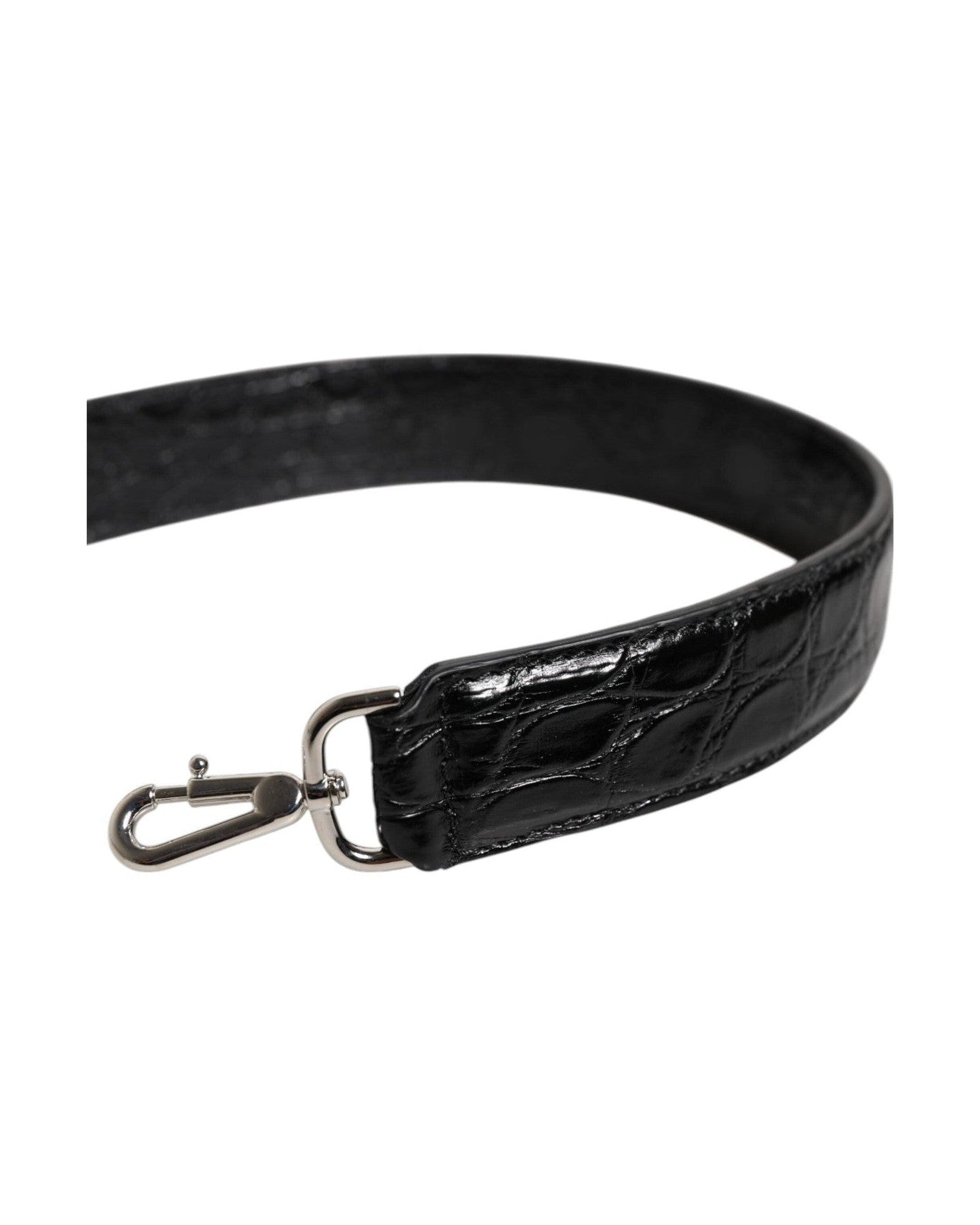Dolce & Gabbana Black Leather Alligator Bag Shoulder Strap Glam Steals