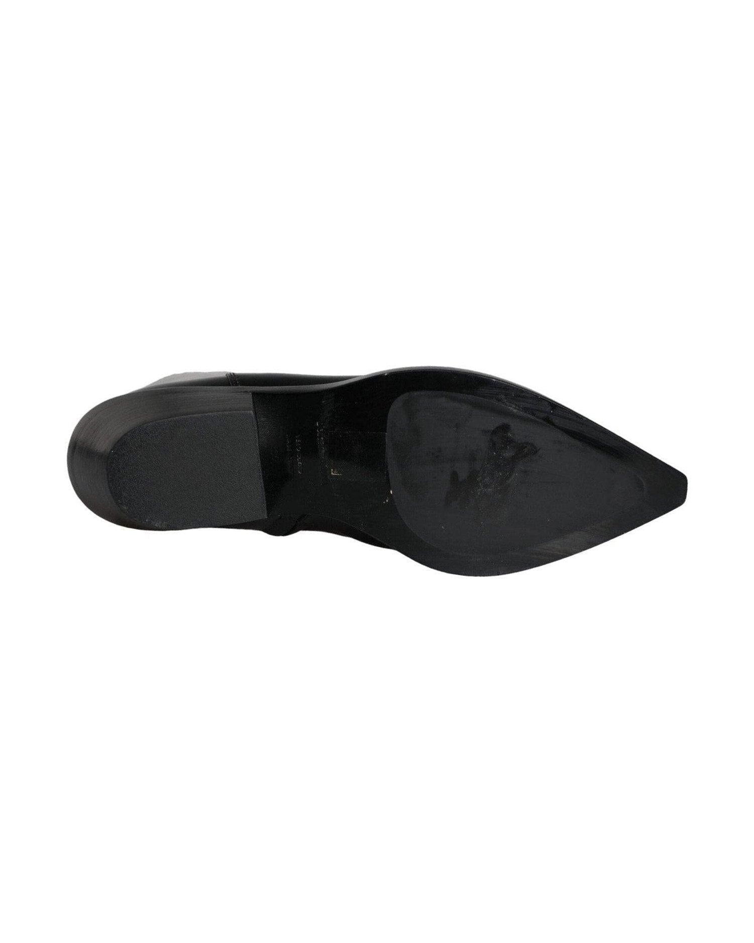 Dolce & Gabbana Black Leather Ankle Boots Booties Shoes Boots