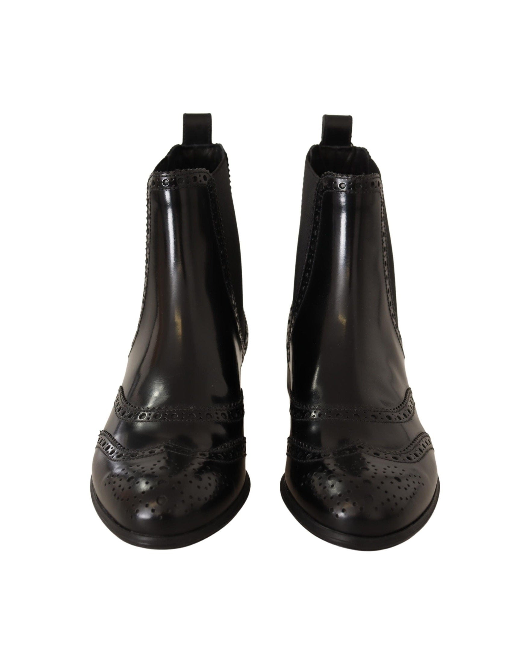 Dolce & Gabbana Black Leather Ankle High Flat Boots Glam Steals