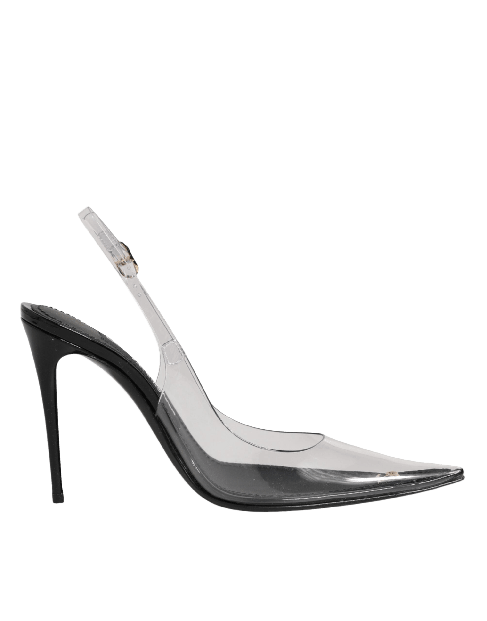 Dolce & Gabbana Black Leather Clear Pvc Slingback Pumps Shoes Glam Steals