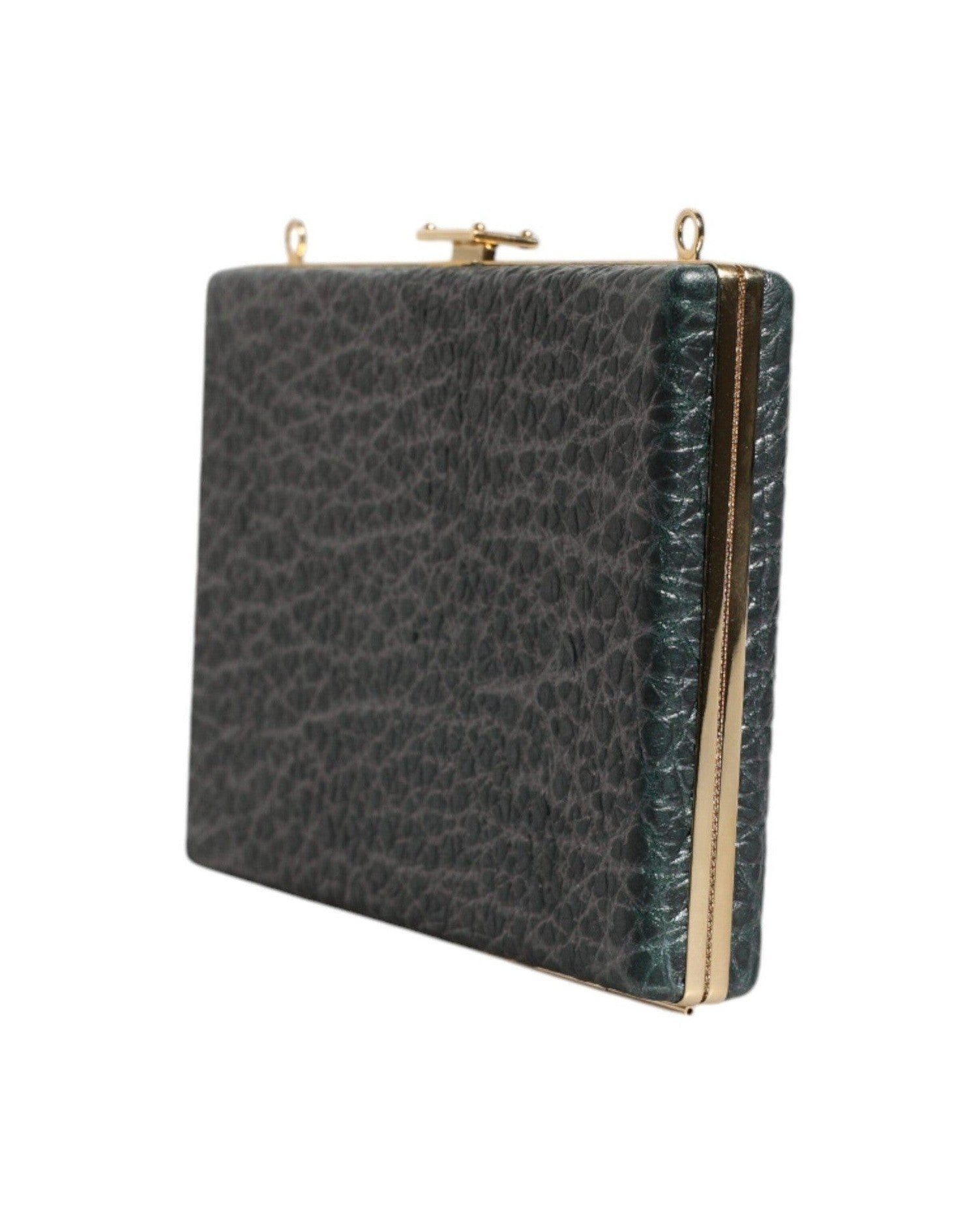 Dolce & Gabbana Leather Clutch Evening Crossbody Black Bag Glam Steals