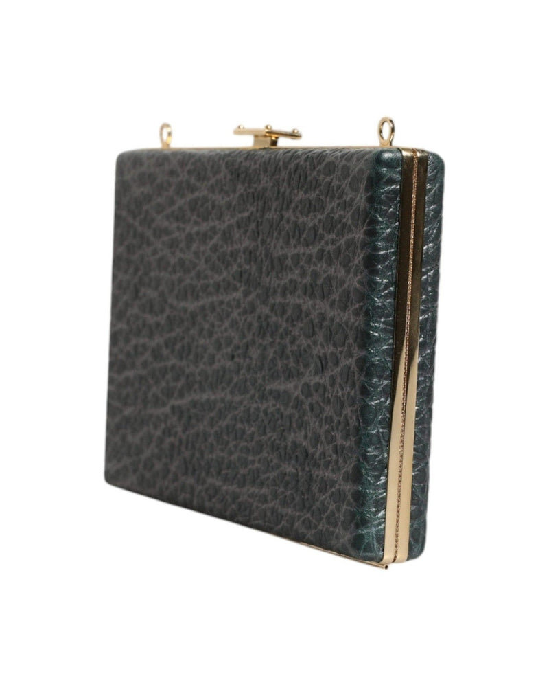 Dolce & Gabbana Leather Clutch Evening Crossbody Black Bag Glam Steals