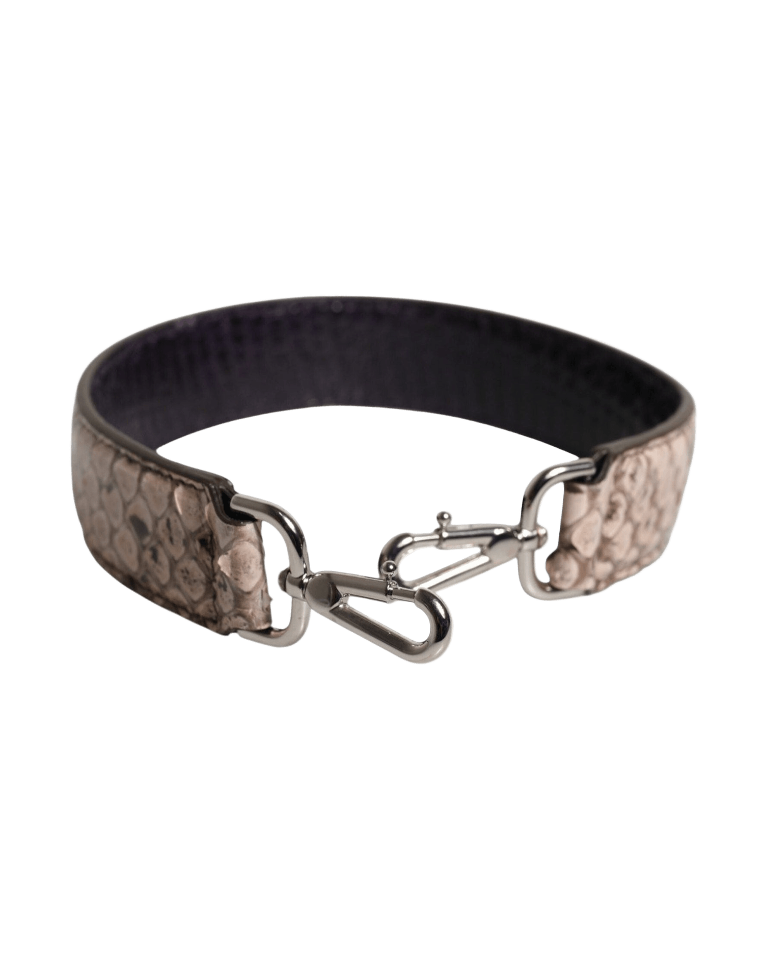 Dolce & Gabbana Black Leather Cream Exotic Bag Shoulder Strap Glam Steals