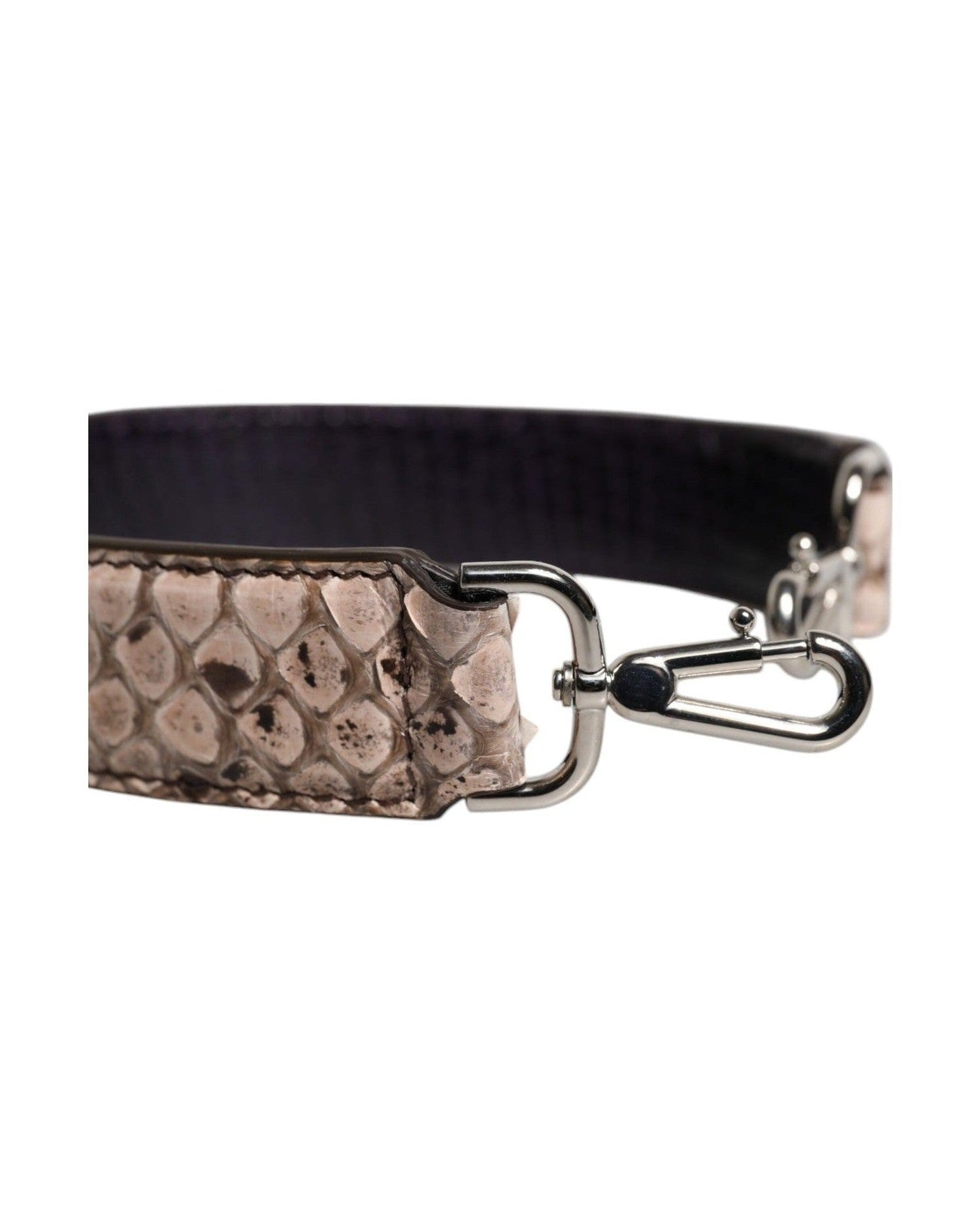 Dolce & Gabbana Black Leather Cream Exotic Bag Shoulder Strap Glam Steals