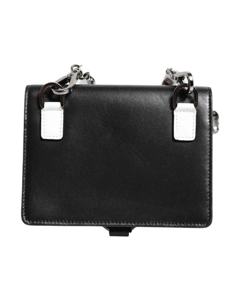 Dolce & Gabbana Black Leather Crystal Embellished Card Holder Wallet Glam Steals