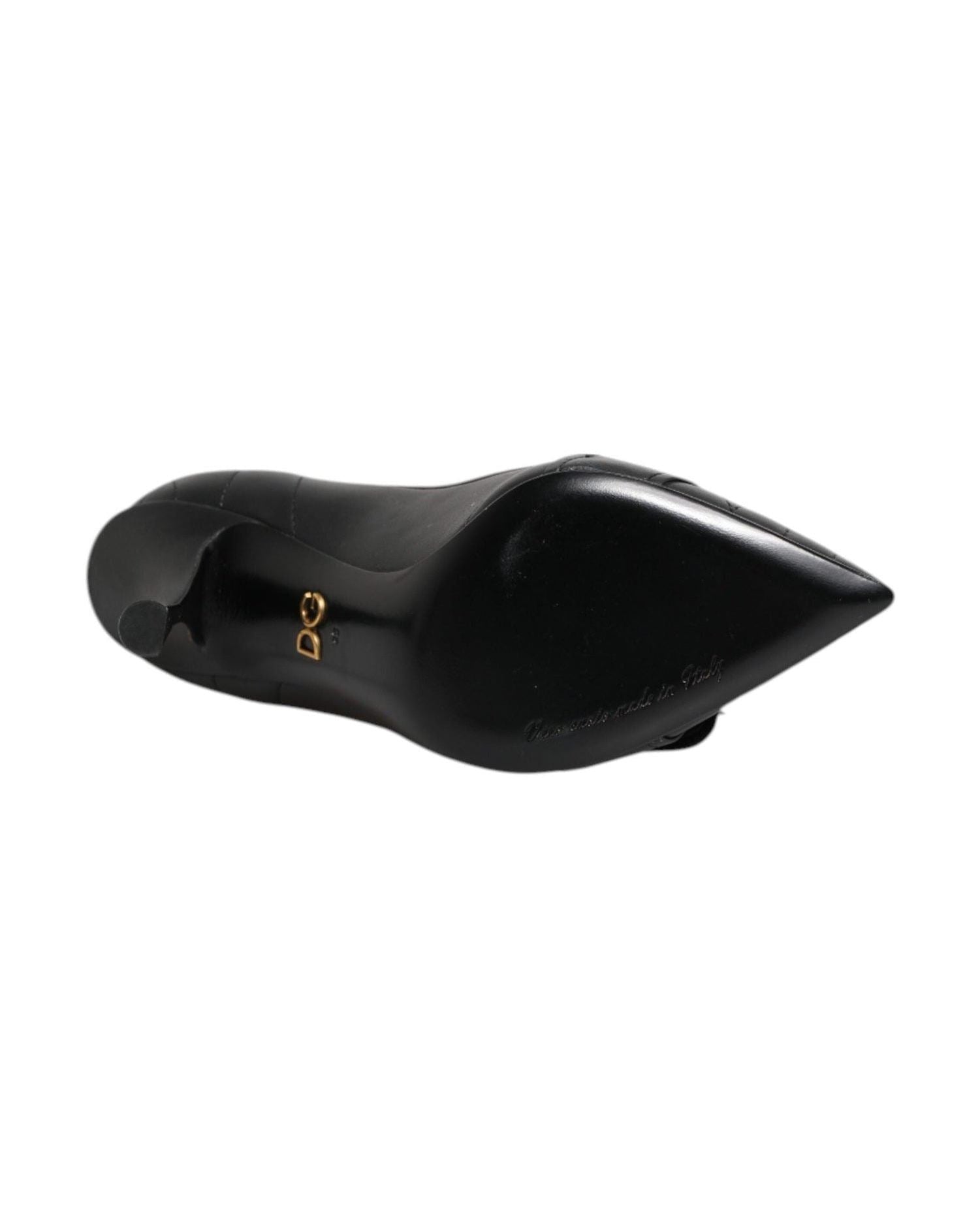 Dolce & Gabbana Black Leather Devotion Heels Pumps Shoes Glam Steals