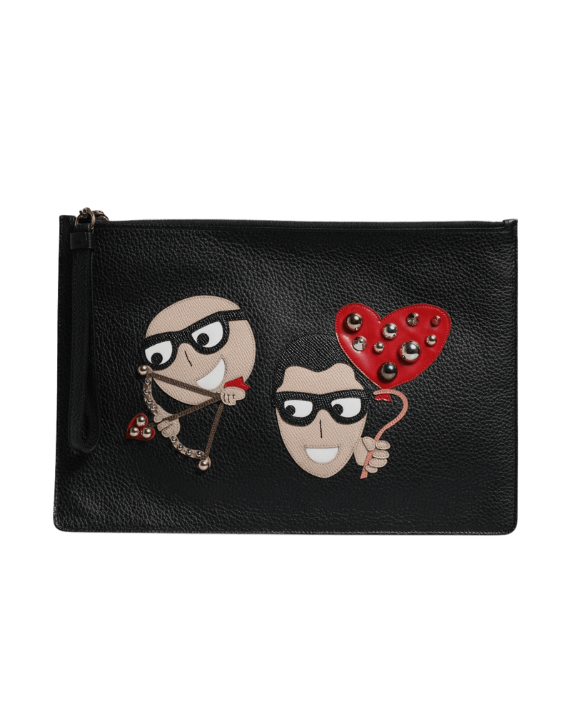 Dolce & Black Gabbana Leather #dgfamily Embellished Clutch Bag Glam Steals