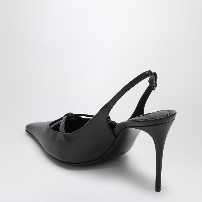 Dolce & Gabbana Black Leather Dolce&gabbana Slingback Décolleté Glam Steals
