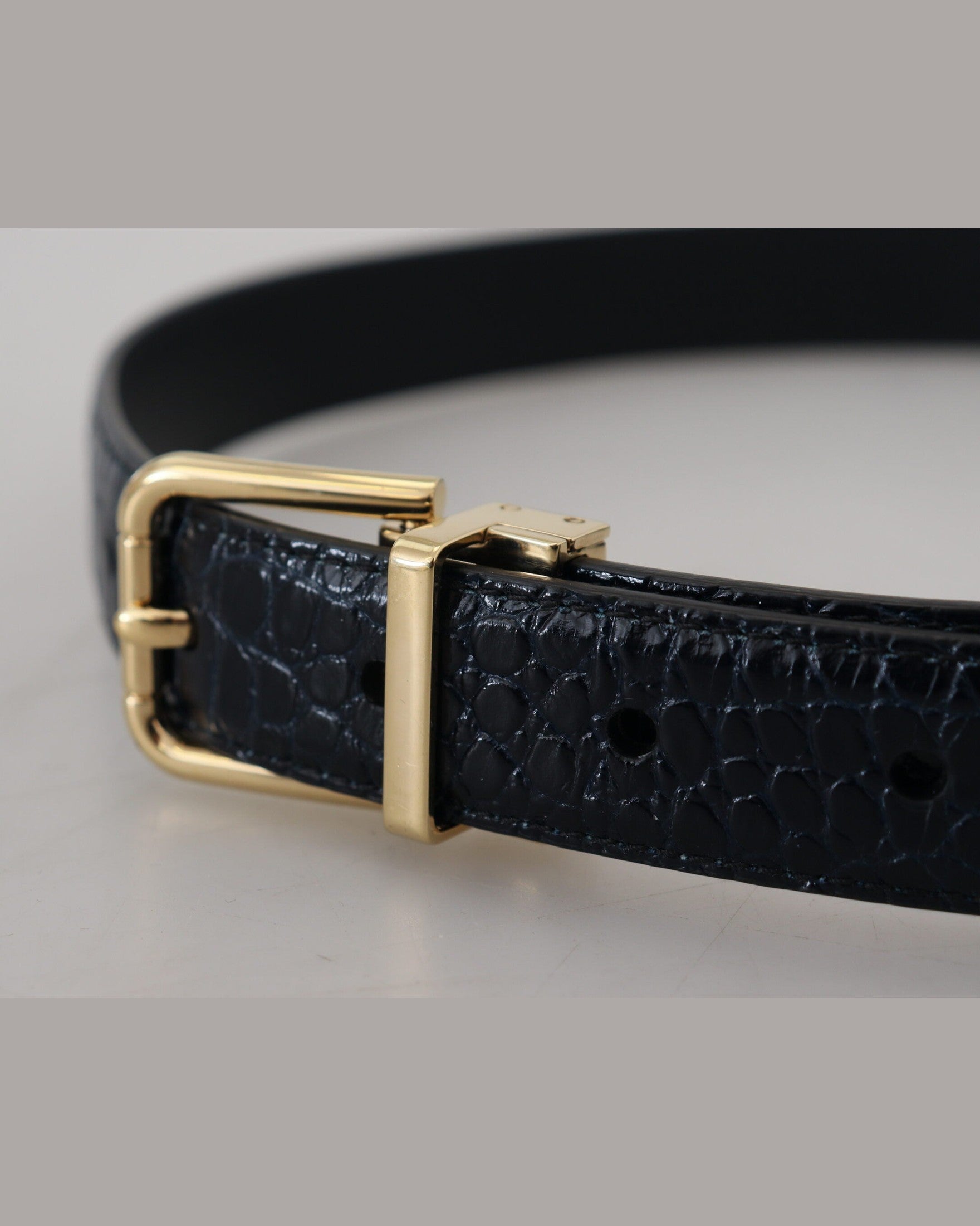Dolce & Black Gabbana Leather Exotic Metal Buckle Belt Glam Steals