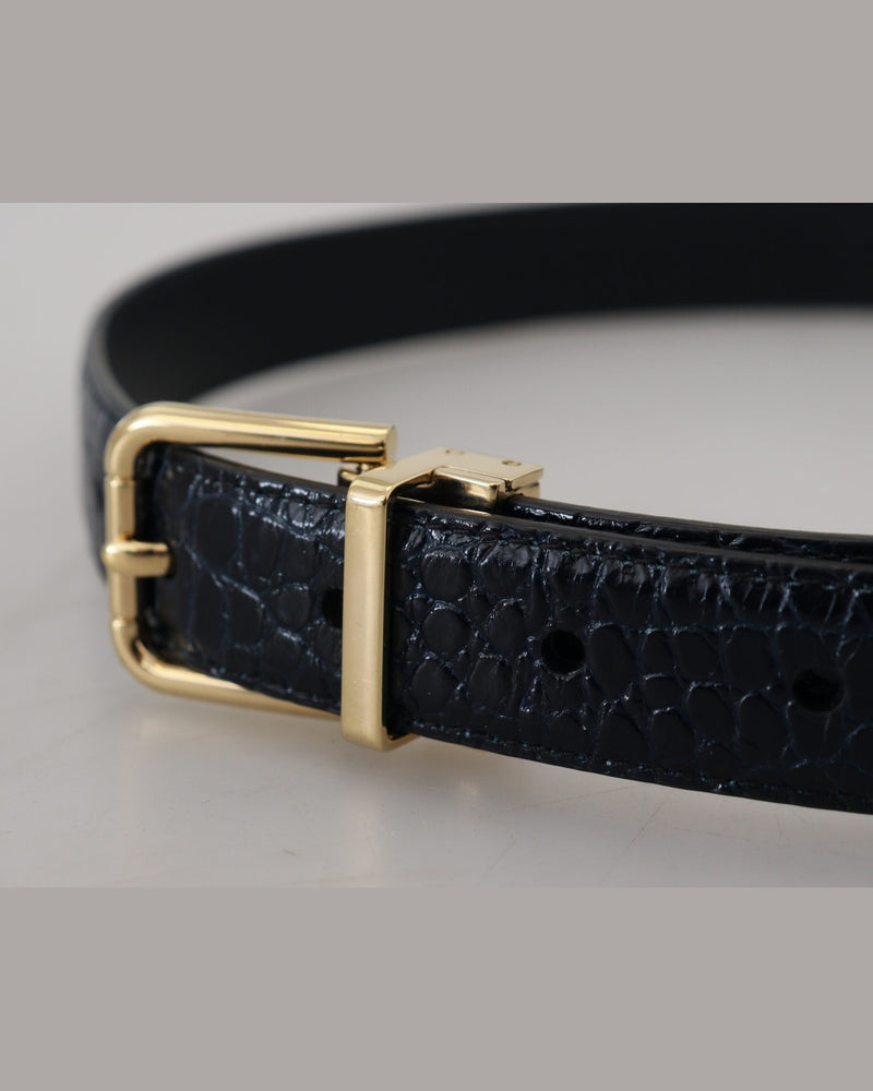 Dolce & Black Gabbana Leather Exotic Metal Buckle Belt Glam Steals