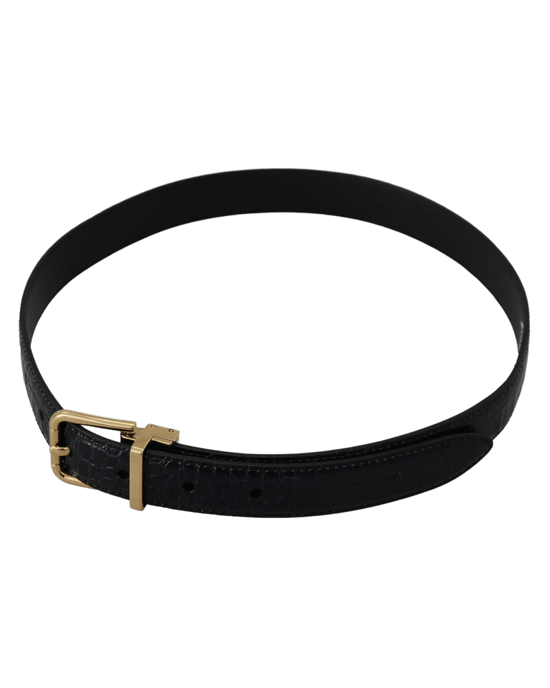 Dolce & Black Gabbana Leather Exotic Metal Buckle Belt Glam Steals